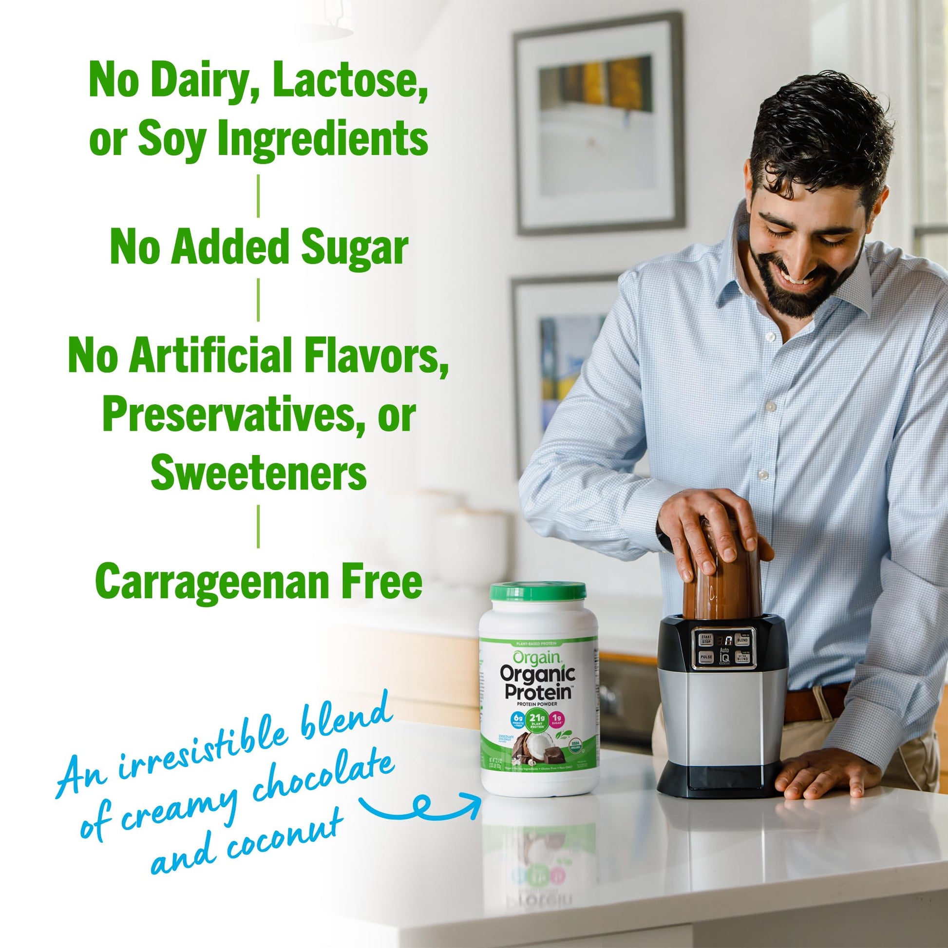 Orgain Organic Vegan Protein Powder, Chocolate Coconut - 21g of Plant Based Protein Orgain uk supplements