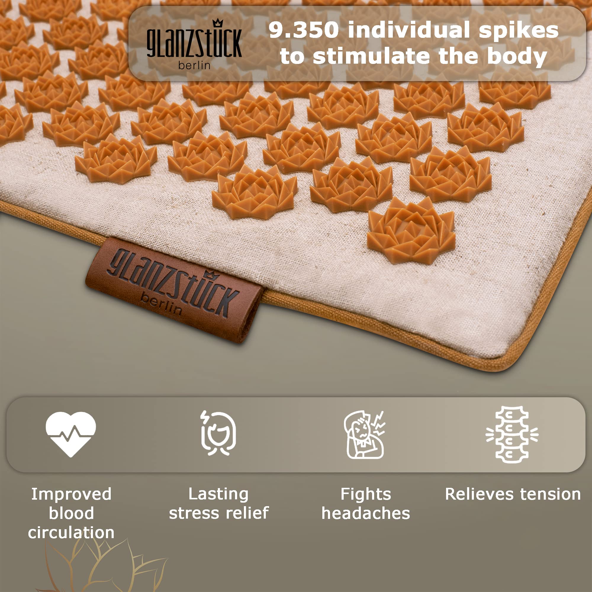 Glanzstück Berlin® Health Collection XXL Acupressure Mat Set for Full Body for Tension Headaches Glanzstück Berlin uk supplements