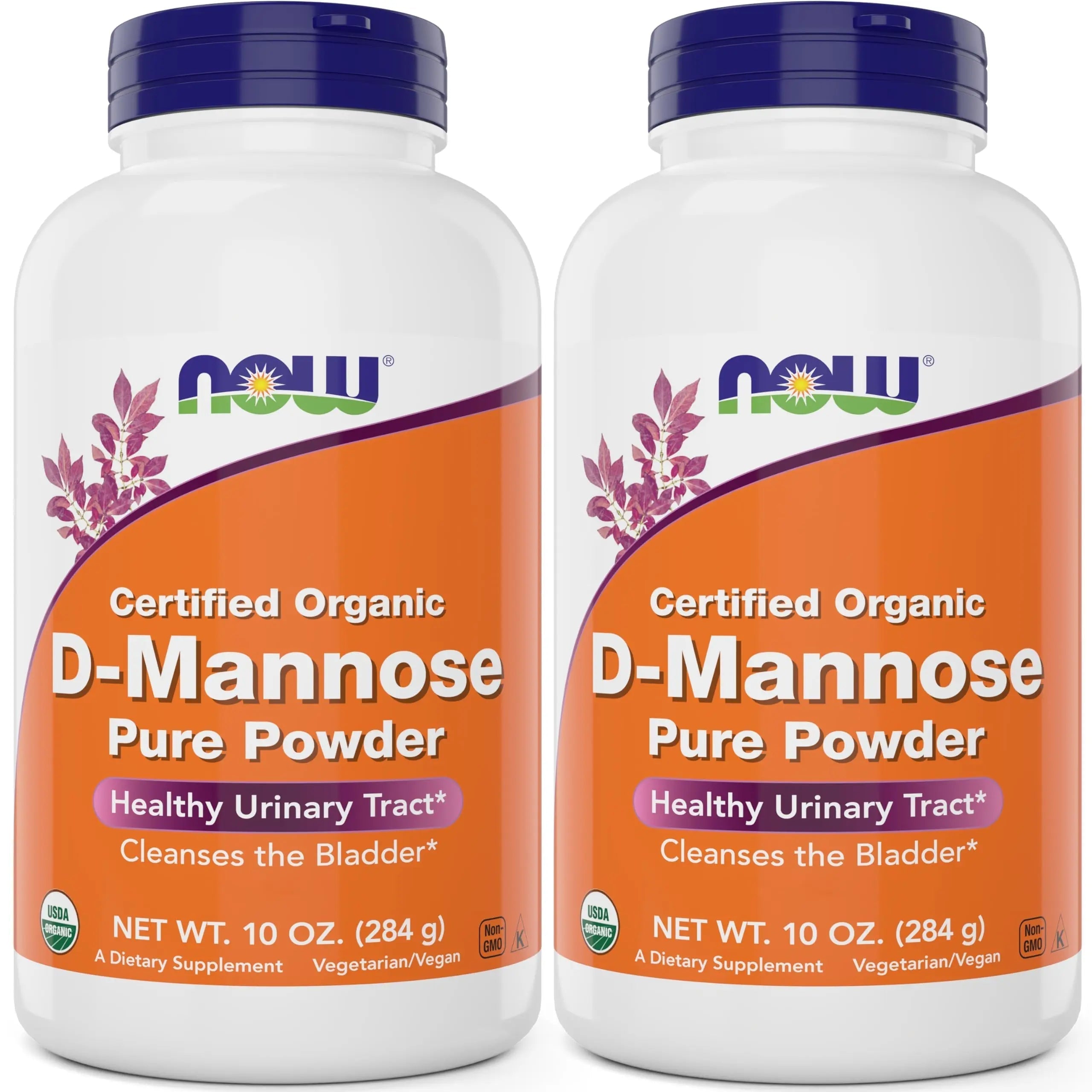 NOW Foods Pure, Organic D-Mannose 10 oz Powder (Pack of 2) - Bladder Cleanse and Urinary Tract Health Supplement - Non-GMO - Vegan Friendly - 2000mg / 2 Grams per Serving NOW Foods uk supplements