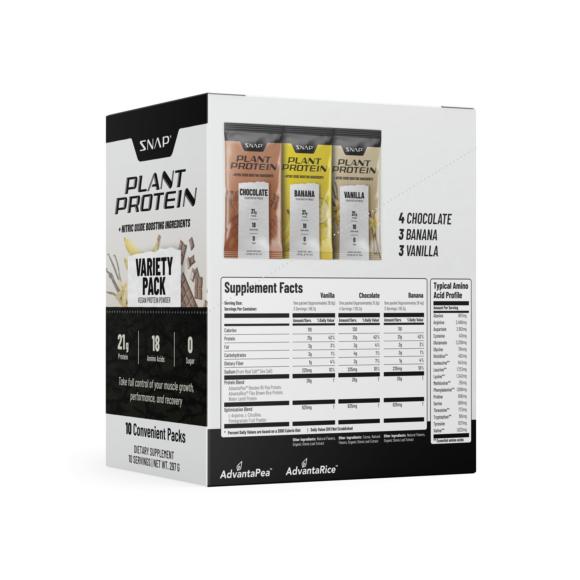 Snap Supplements 100% Plant Based Protein Powder Stick Packs with Nitric Oxide Booster Snap Supplements uk supplements