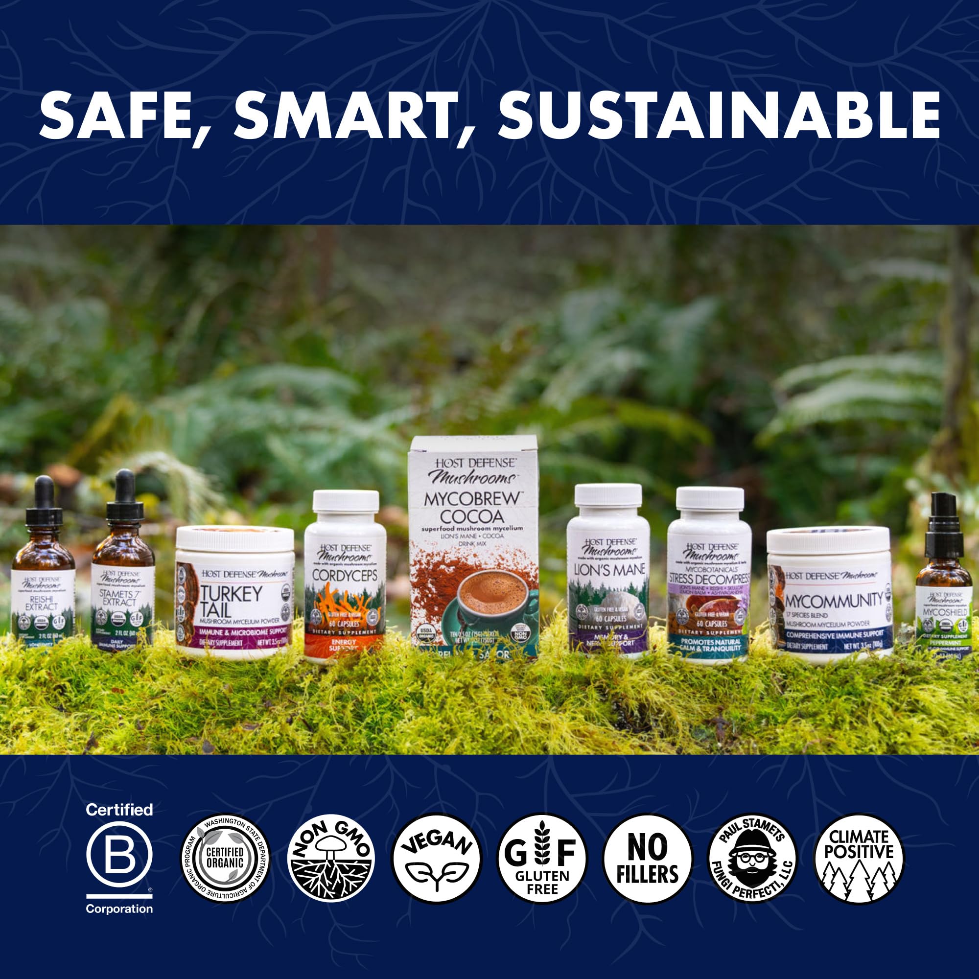Host Defense Mushrooms Lion's Mane - Supplement Capsules for Brain Health Support - Mushroom Support for Focus & Memory Function