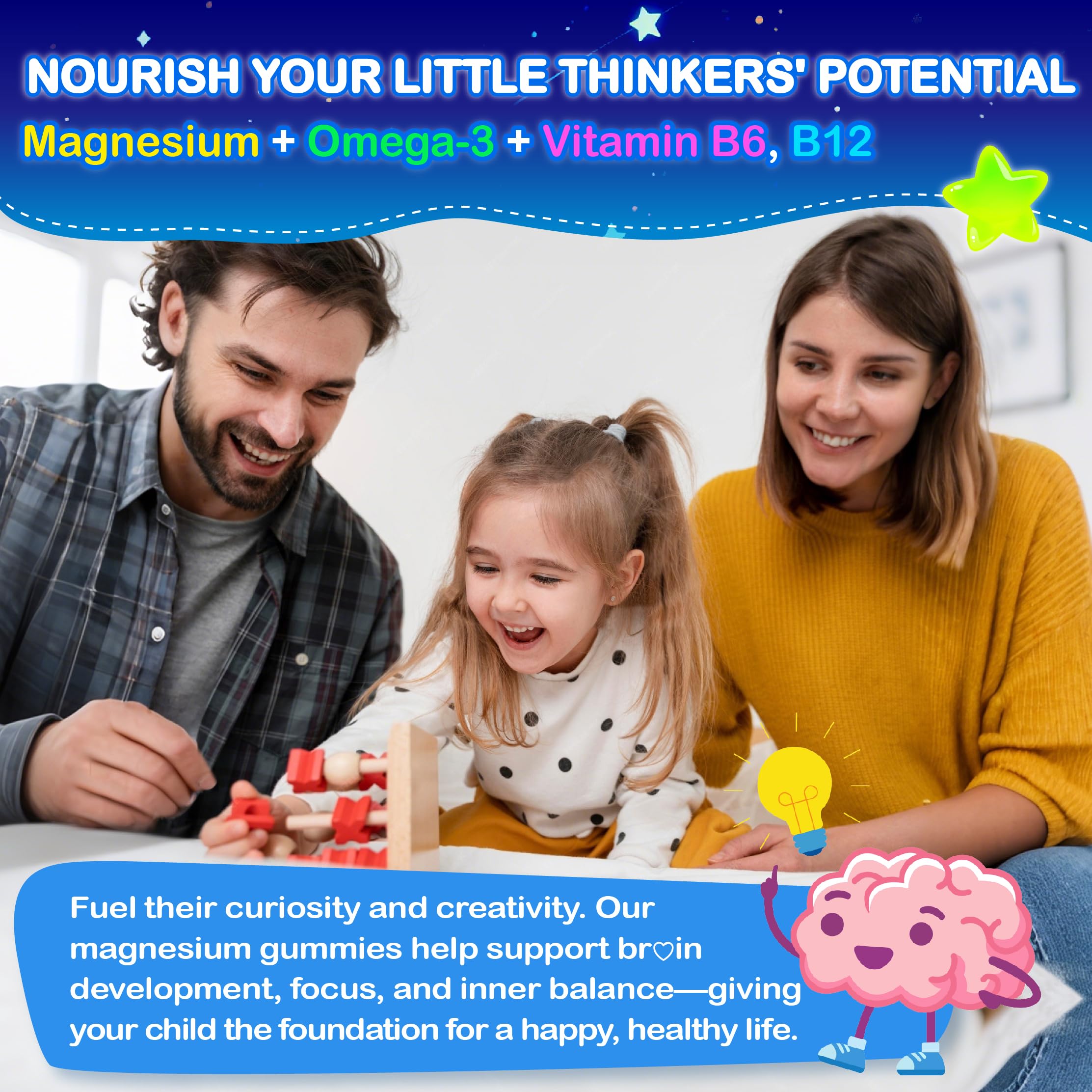 Kids Magnesium Glycinate Gummies - Magnesium Glycinate Supplement 200mg with L-theanine Omega-3 Calcium Vitamin D3 & B12 for Kids Natural Zzz at Bedtime & Overall Health - Sugar Free & Non-GMO Edmmyliy uk supplements