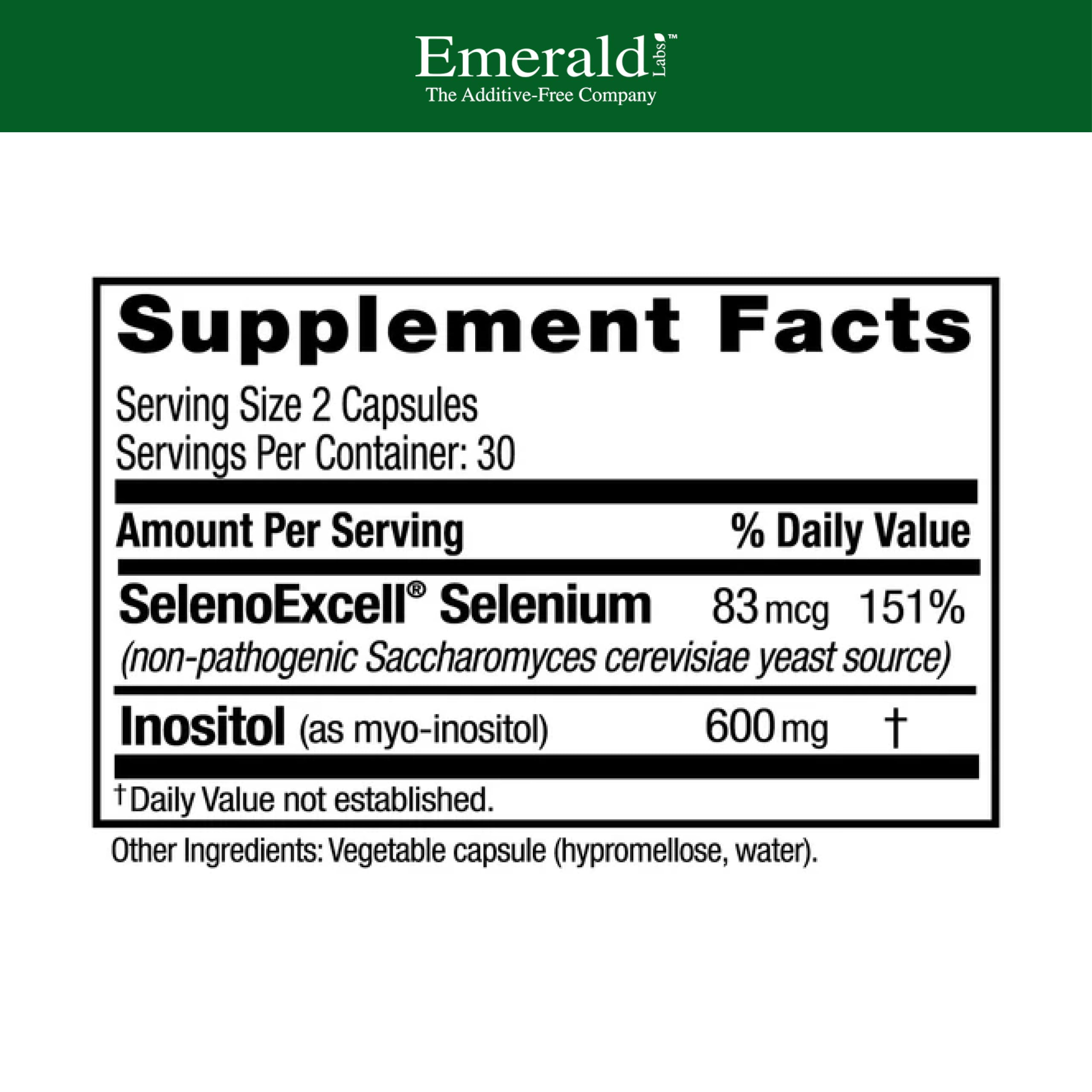 Emerald Labs HashiMune Health - Vegan Thyroid & Immune Support Supplement - Includes SelenoExcell Selenium & Myo-Inositol - 60 Vegetable Capsules (30-Day Supply) EMERALD LABS uk supplements