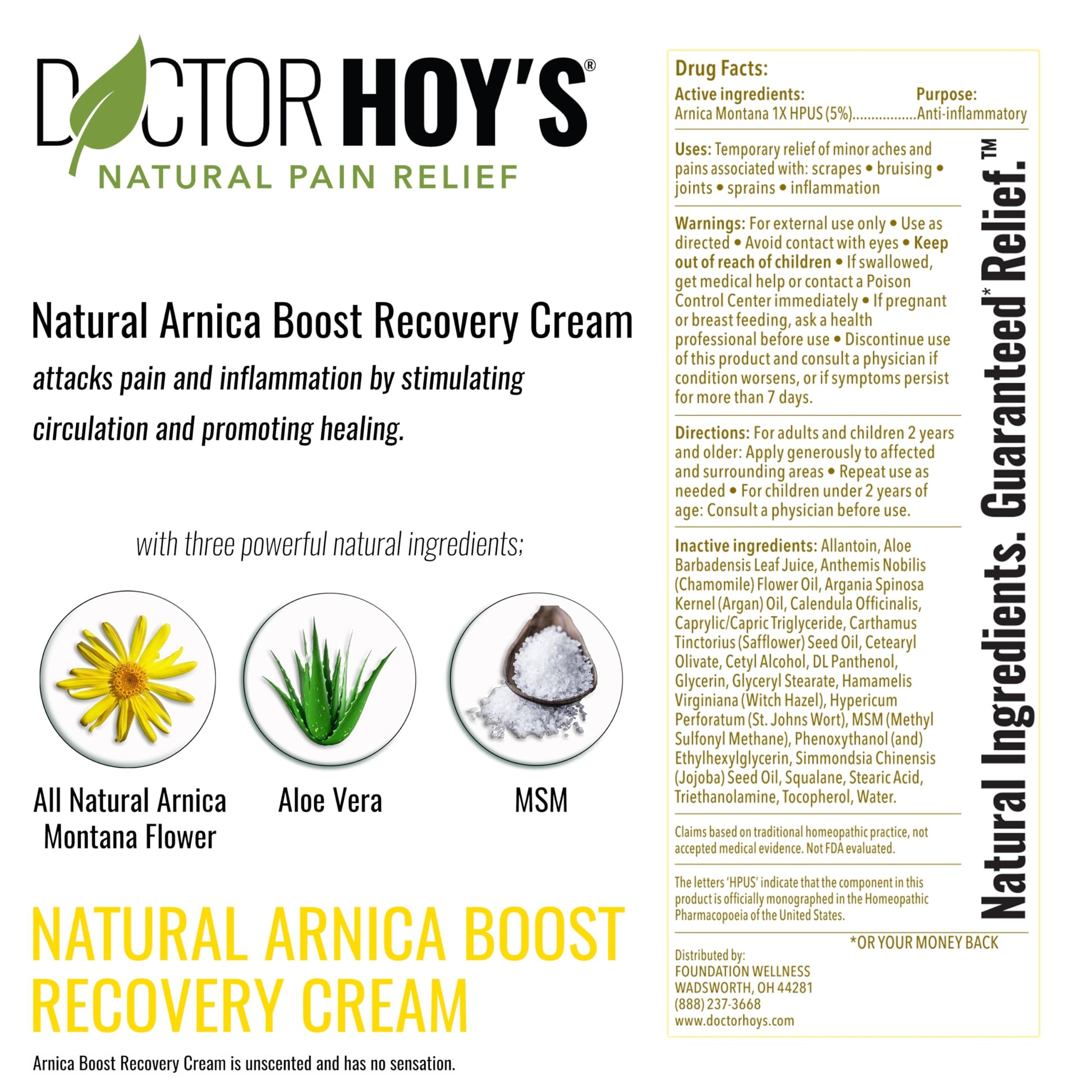 DOCTOR HOY'S Natural Pain Relief Gel and Arnica Boost Recovery Cream, Clean, Safe, Effective Natural Pain Relief and Anti-Inflammatory, 3 oz Combo Pk DOCTOR HOY'S uk supplements