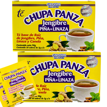 Tea CHUPA Panza, Tea Based ONGINGER Root, PINNEAPPLE, Flaxseed & Cinnamon GN+Vida uk supplements