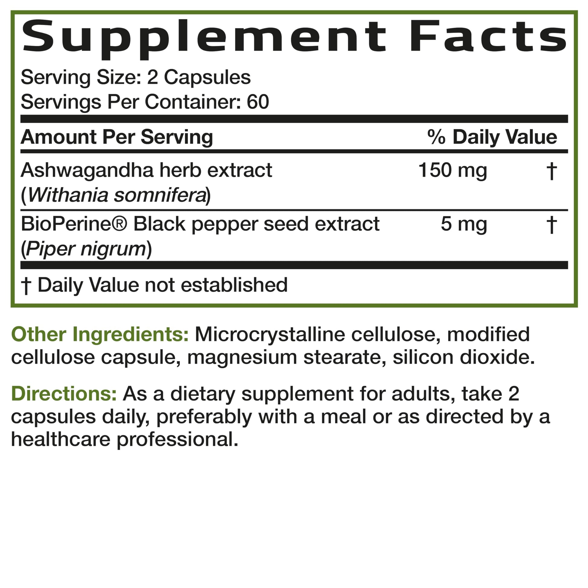 Bronson Ashwagandha Extra Strength Stress & Mood Support with BioPerine - Non GMO Formula, 120 Vegetarian Capsules Bronson uk supplements
