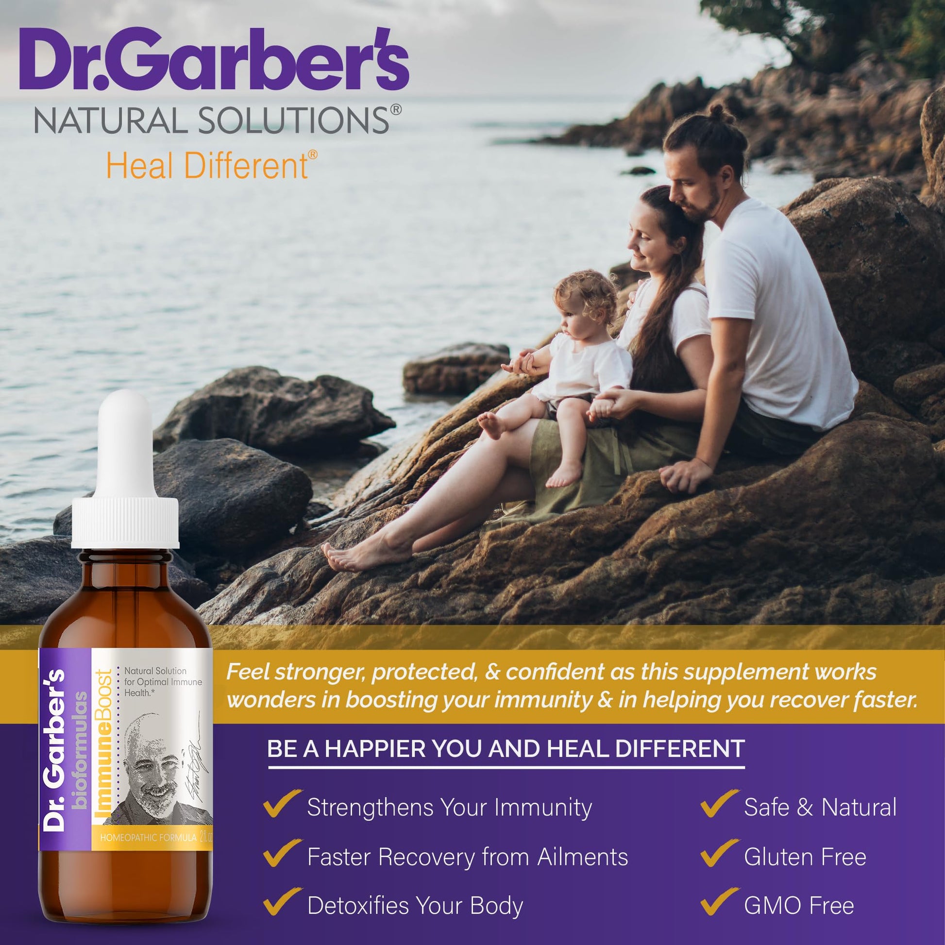 Dr. Garber's Natural Solutions Immune Boost Health Oral Drops - Gemmotherapy Liquid Supplement to Strengthen Immunity, Support Immune System, Increase Resistance, & Contains Antioxidants - 60ml DR.GARBER'S uk supplements