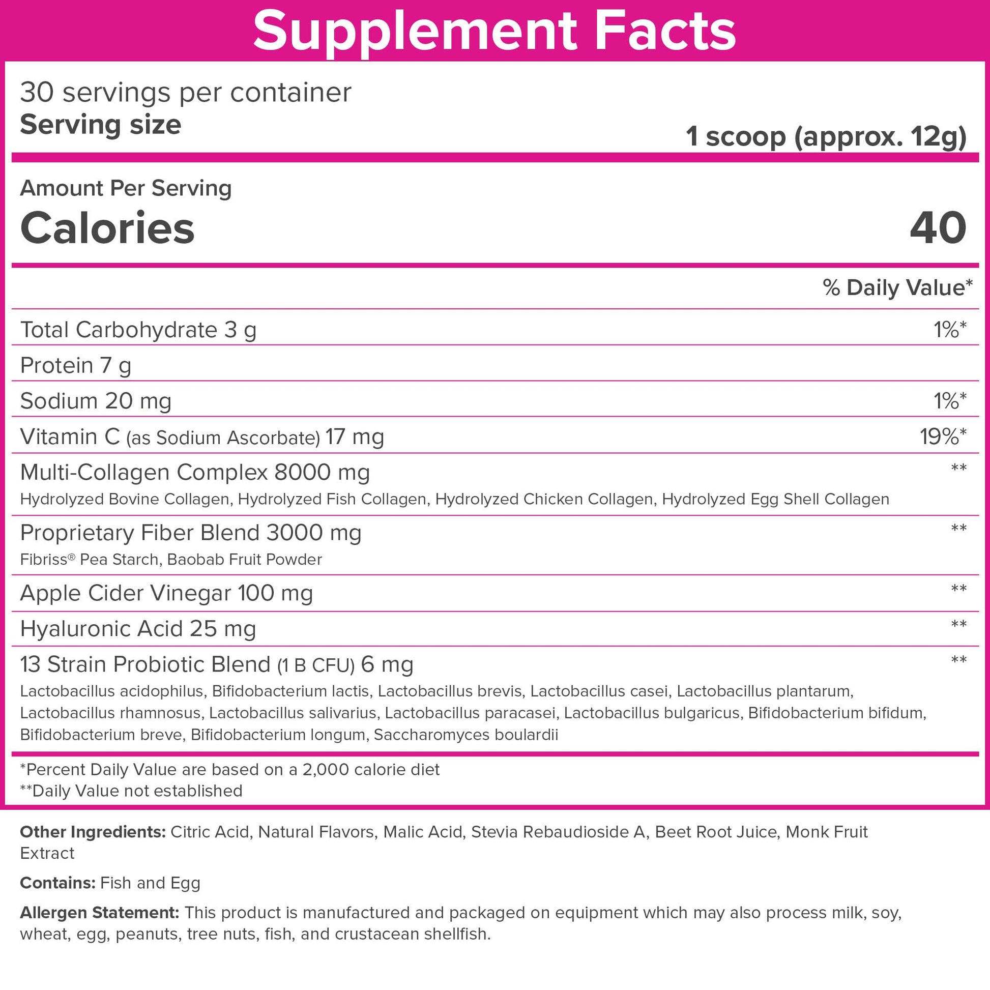 SkinnyFit Super Youth Tropical Punch Multi-Collagen Peptides + Probiotics, Baobab Fiber SkinnyFit uk supplements