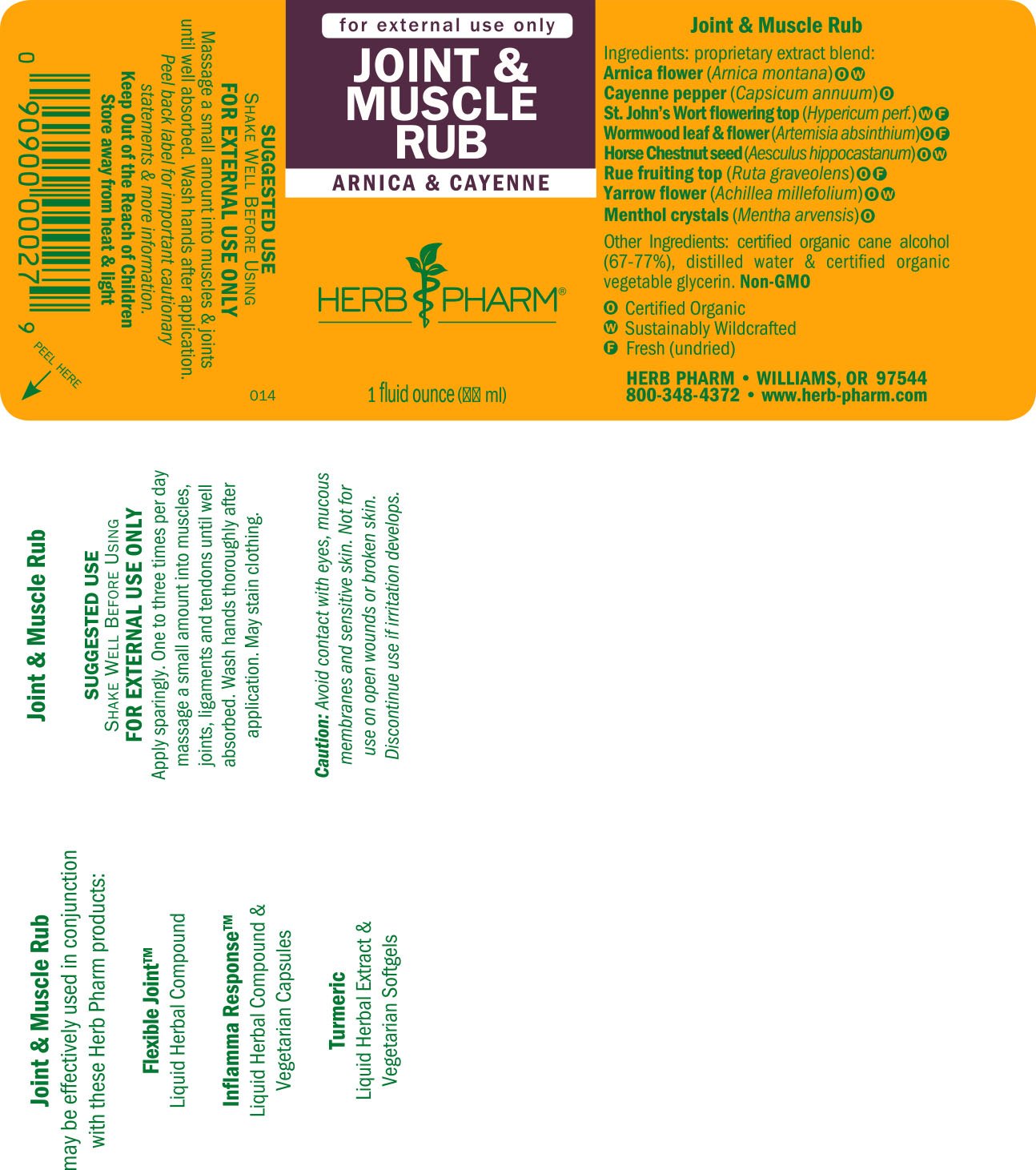 Herb Pharm Joint and Muscle Warming Rub with Cayenne Extract - 1 Ounce Herb Pharm uk supplements