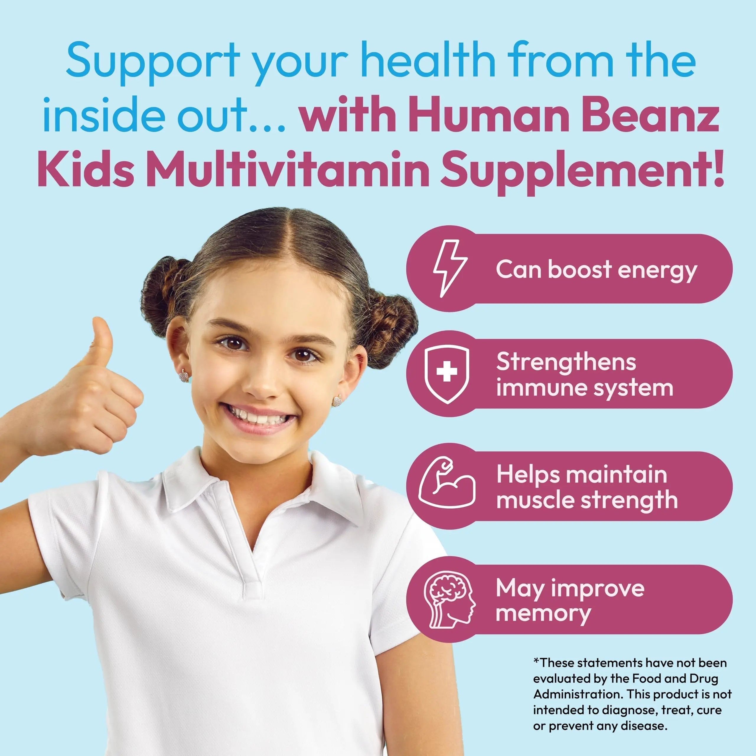 Human Beanz Multivitamin Jelly Bean Gummies with Zinc for Kids, Immune Support Dietary Supplements, Vegetarian, 120 Berry Blast Jelly Beans, Kosher Human Beanz uk supplements