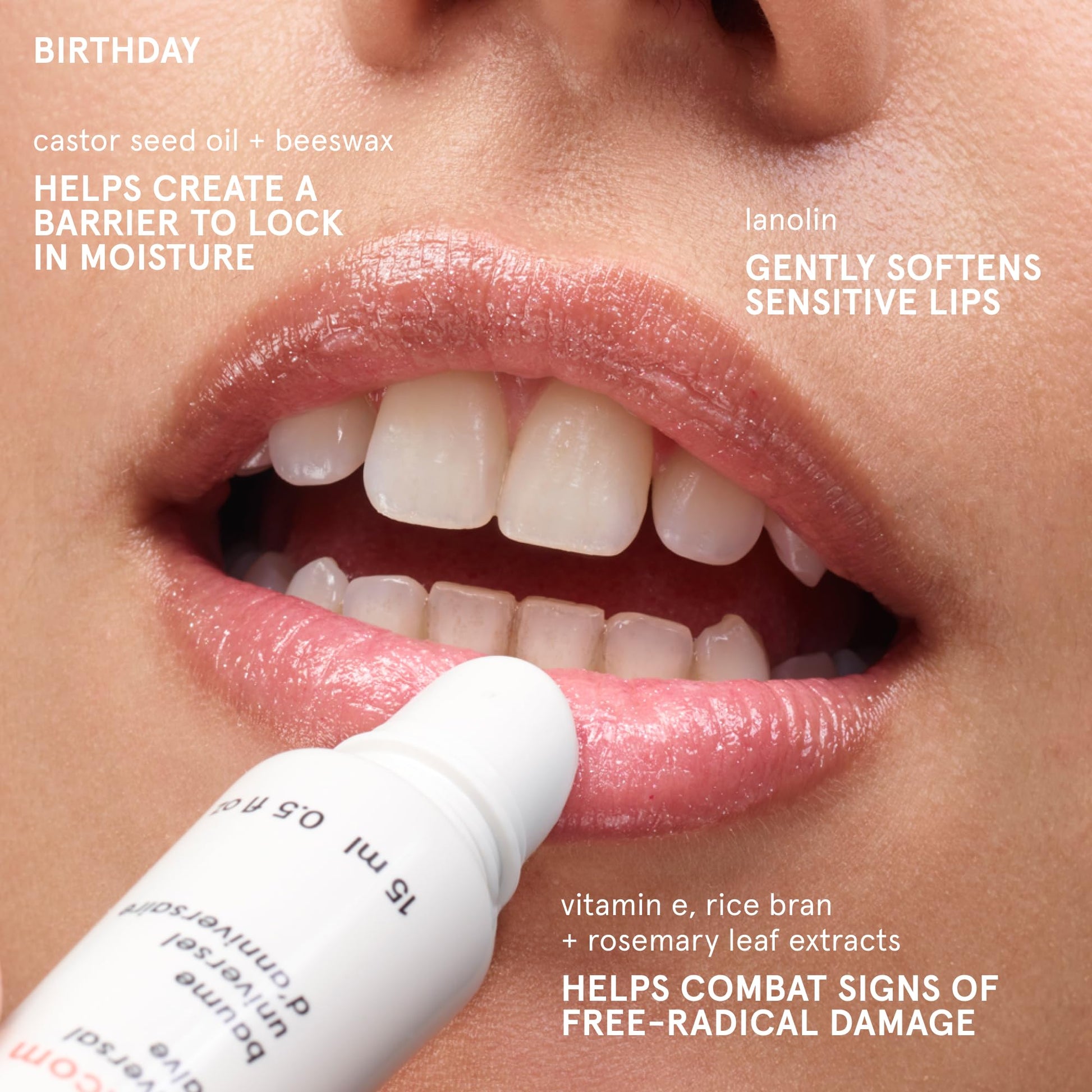 Glossier Balm Dotcom Hydrating Lip Balm - Universal Salve, Up to 12Hr Moisture - Lanolin, Beeswax & Castor Oil for Dry Lips, Cuticles & Skin - Birthday, Clear Soft Shimmer, 15ml Glossier uk supplements