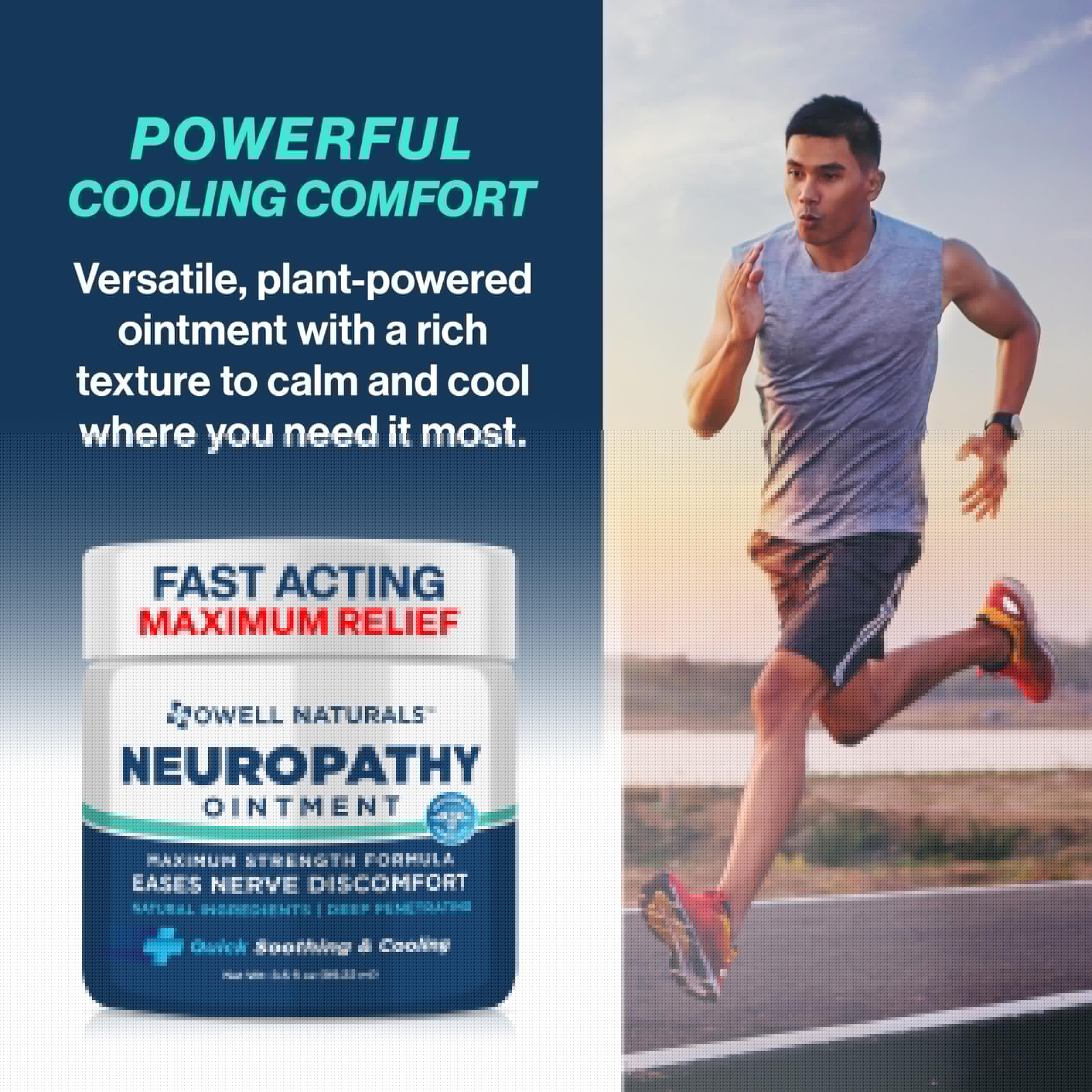 Owell Naturals Neuropathy Nerve Ointment for Feet, Fingers, Hands, Toes, Back, Legs & Arms - Fast-Acting Formula, Max Strength, Cooling Effect, 3.5 Fl Oz Owell Naturals uk supplements