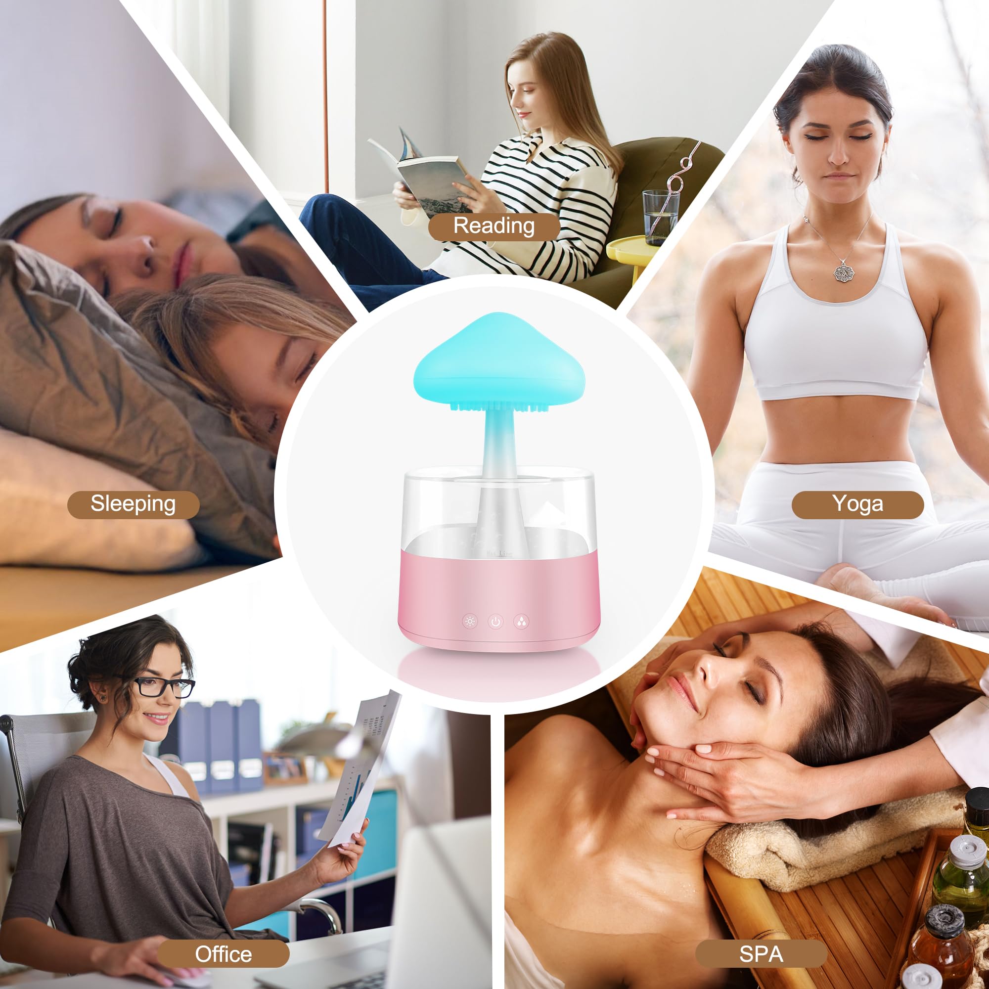 Rain Cloud Humidifier Water Drip, Mushroom Rain Cloud Diffuser, Raining Cloud Night Light Mriykio uk supplements
