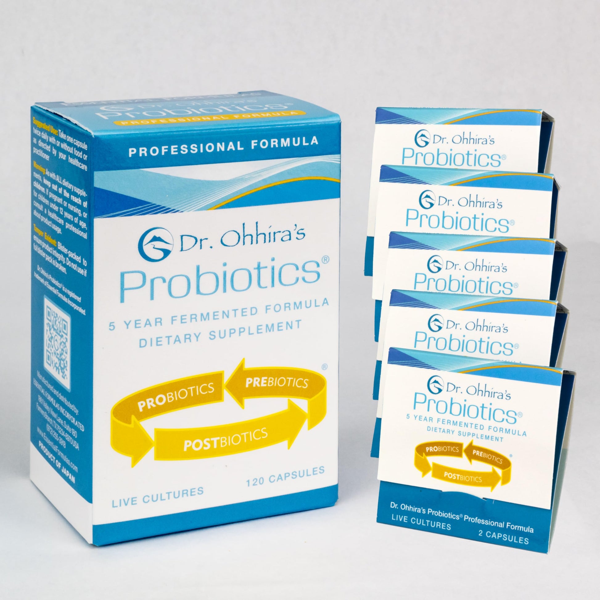 Dr. Ohhira's Probiotics Professional Formula - 120 Capsules with Bonus 5 Travel Size Samples (10 Capsules Bonus) Essential Formulas uk supplements