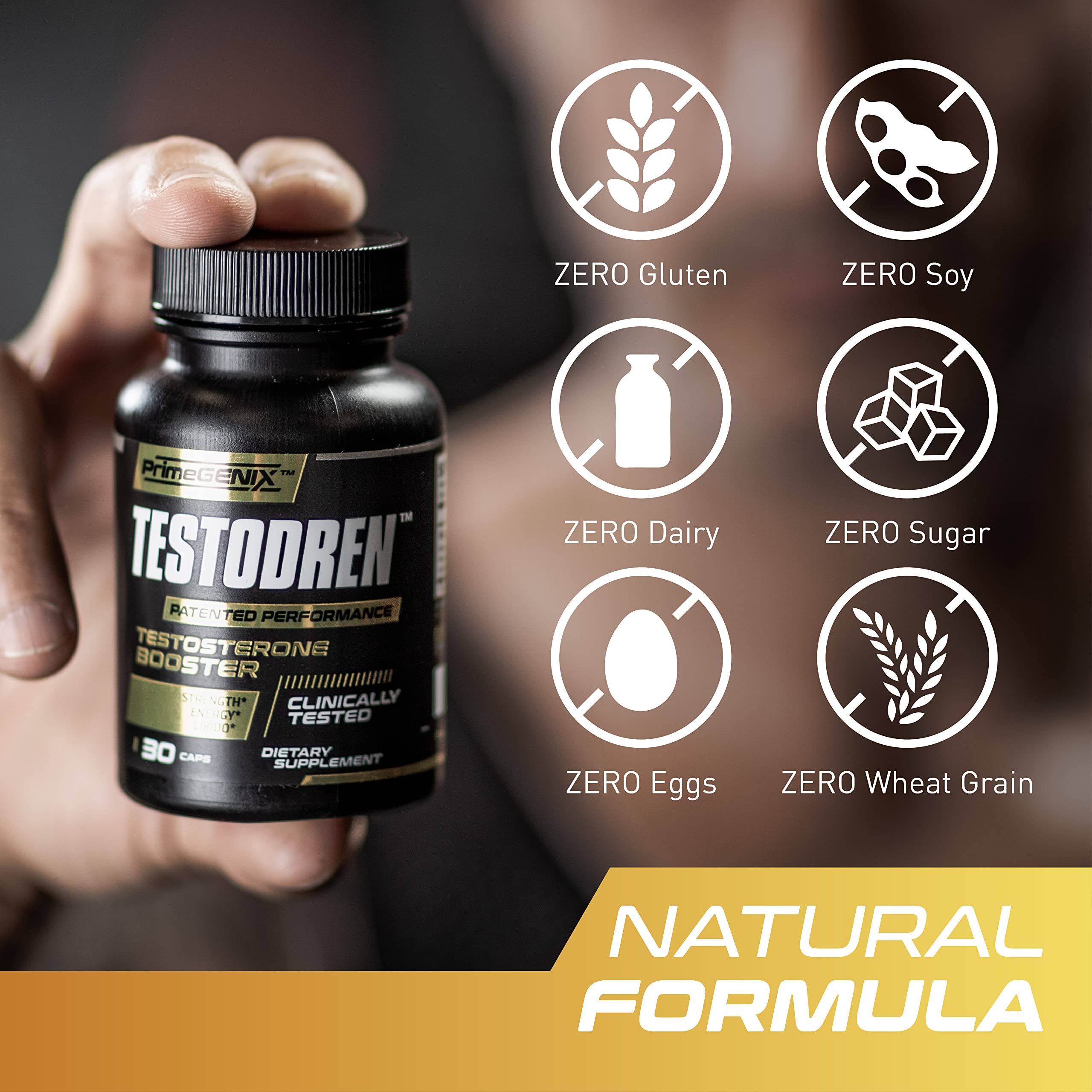 PrimeGENIX Testodren Advanced Testosterone Booster for Men | Natural Stamina, Endurance, Energy & Strength Enhancing Supplement | Lean Muscle Builder | Sports Nutrition Testosterone Booster PrimeGENIX uk supplements