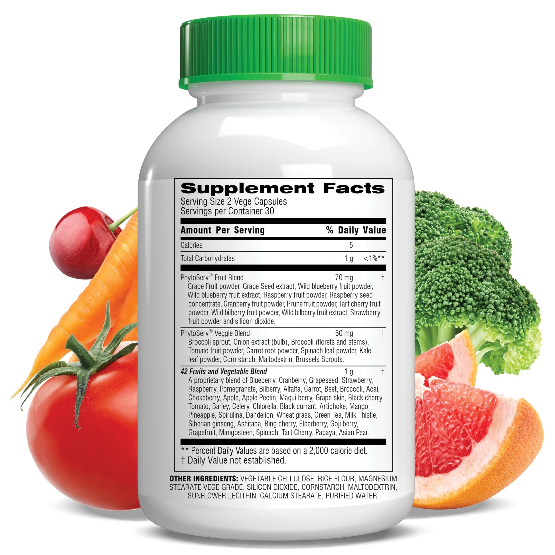 Botanic Choice Since 1910 - Mega Fruits & Veggies Blend - 42 Fruits and Vegetables - 2 Caps Daily - 60 Count Supplement Botanic Choice uk supplements