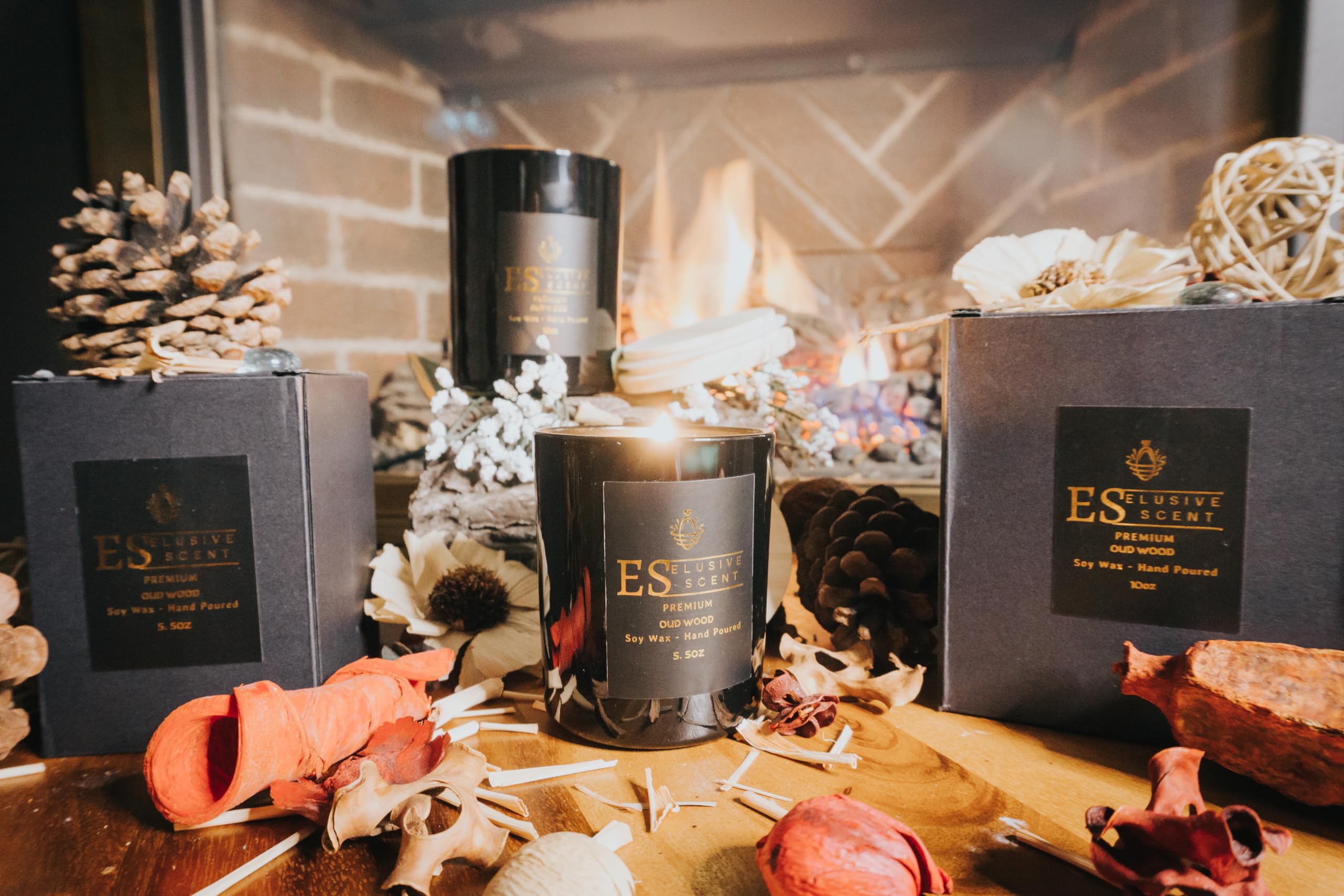 Oud Wood | 10oz | Premium Candle | Scented Candle | Aromatherapy | Essential Fragrance Oils Elusive Scent uk supplements