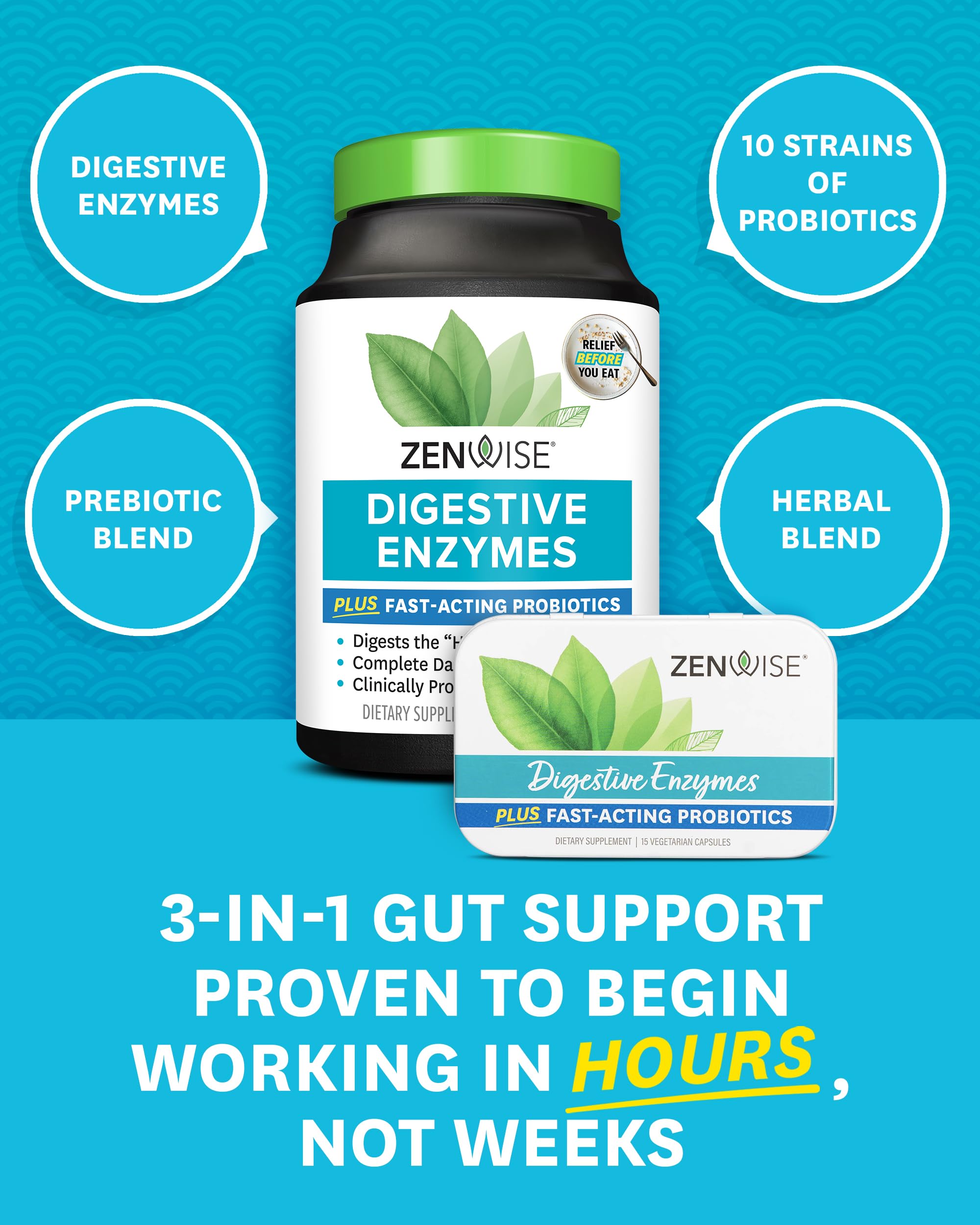 Zenwise Digestive Enzymes - Probiotic Multi Enzymes with Probiotics, 115 Ct Zenwise Health uk supplements