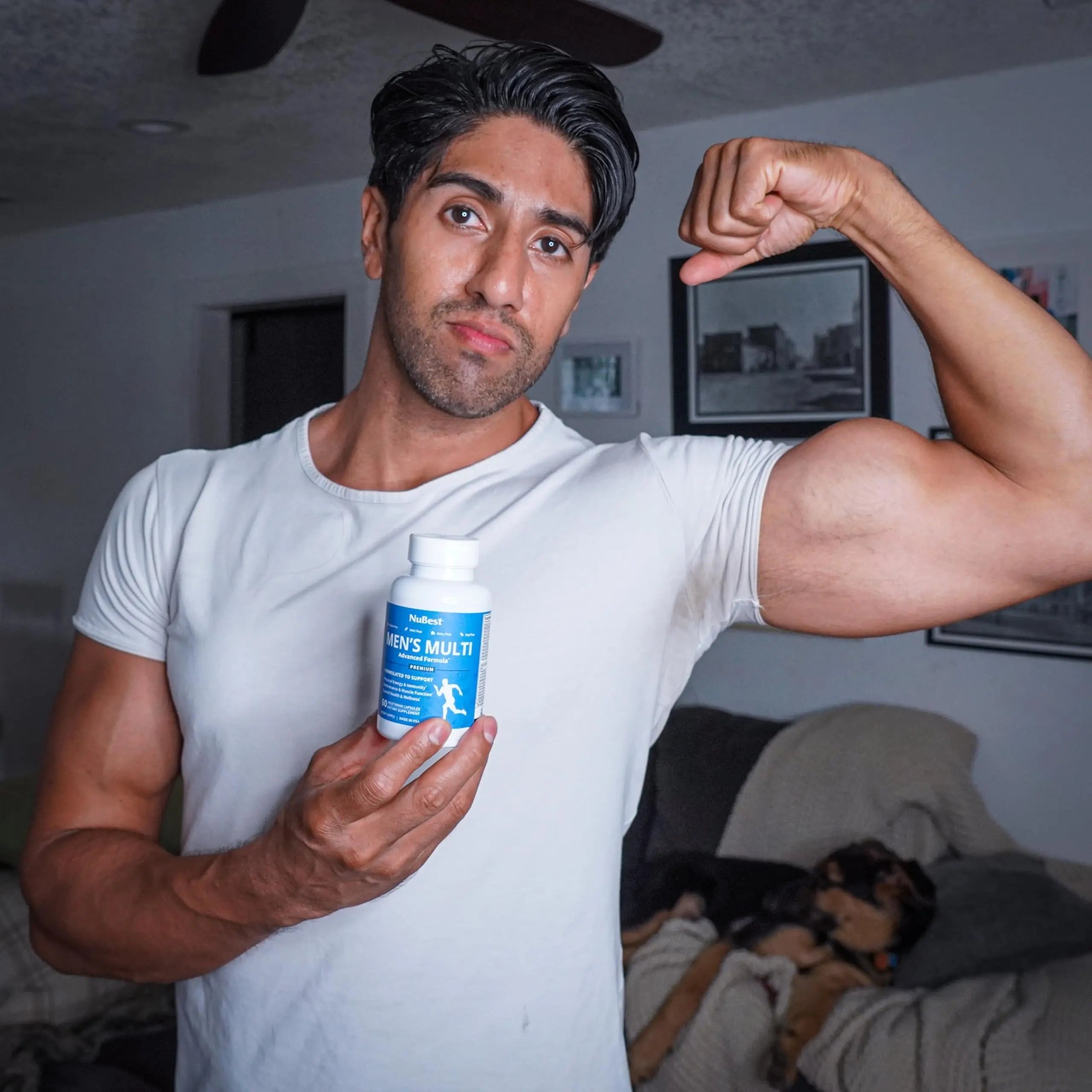 Multivitamin for Men with 38 Key Nutrients, B Complex, D3, A, C, Zinc, Magnesium, Calcium, Asian Ginseng, Ashwagandha, Turmeric for Bones, Muscle NuBest uk supplements