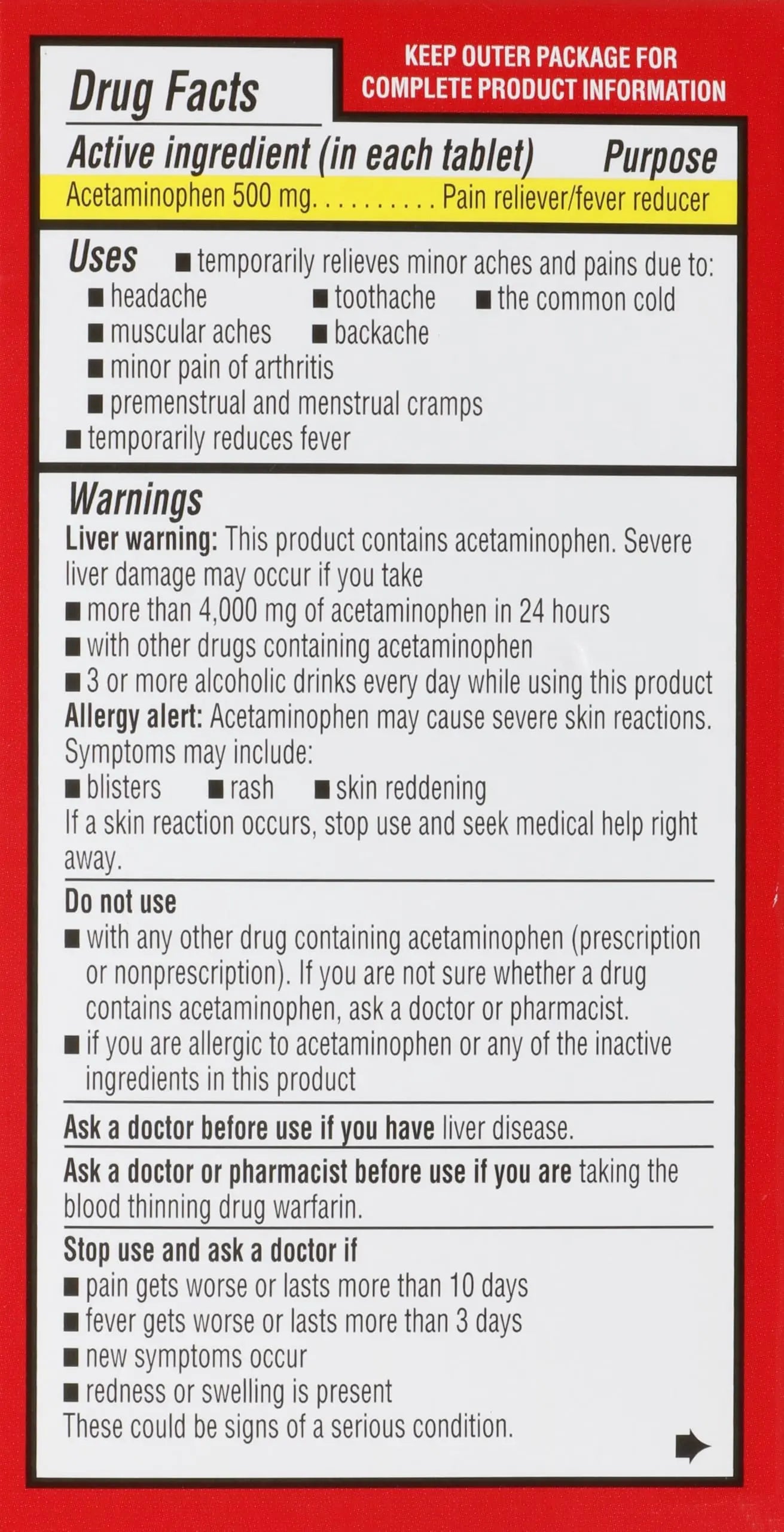 Rite Aid Extra Strength Acetaminophen Easy Tabs Tablets, 500 mg - 100 Count | Pain Reliever & Fever Reducer | Migraine Relief Products | Joint Pain Relief | Muscle Pain Relief | Menstrual Pain Relief Rite Aid uk supplements