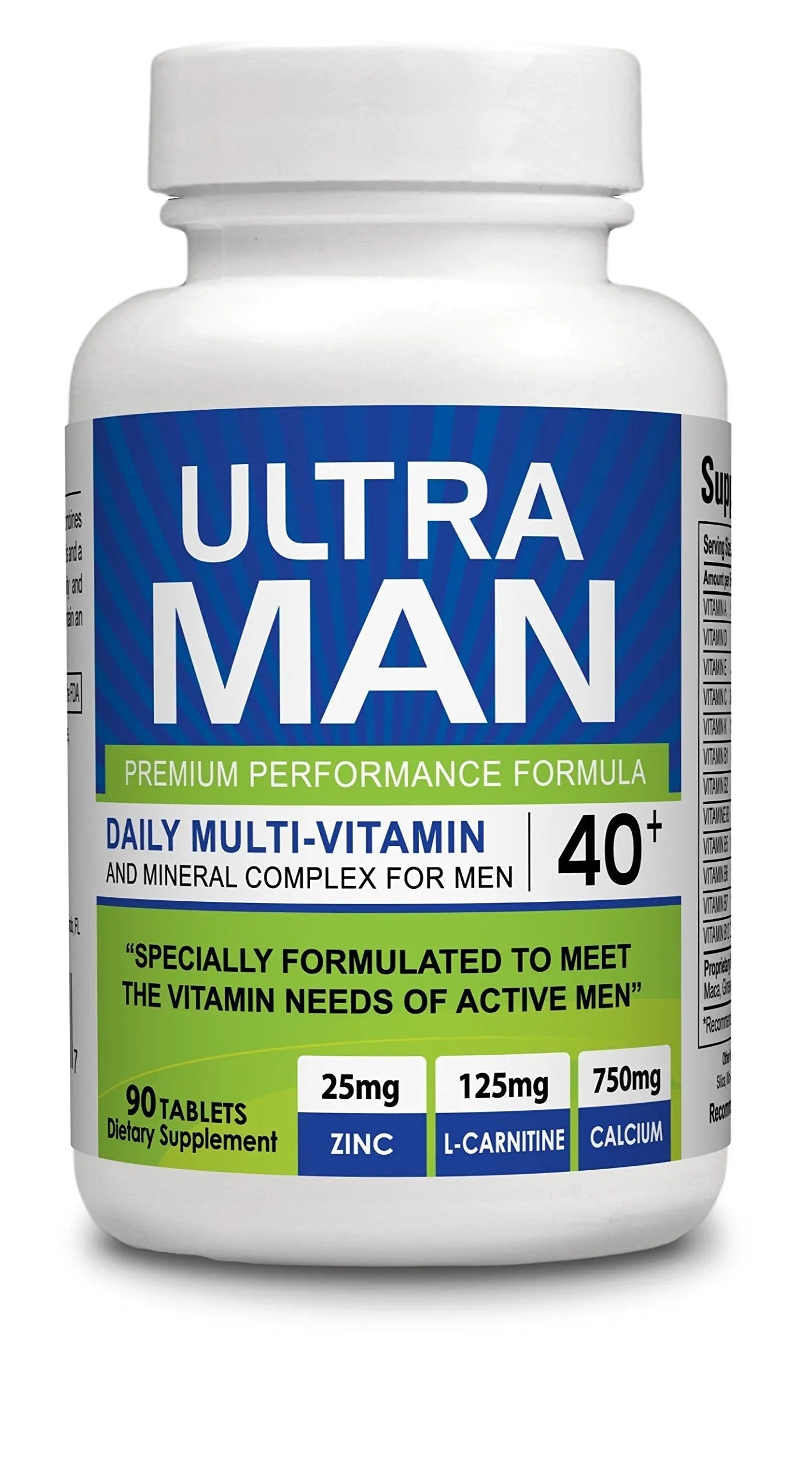 Ultra Man - Multi-Vitamins 90 Tablets - Premium Performance Formula 100% Natural - Multivitamins for Man Organic Farms Vitamins uk supplements