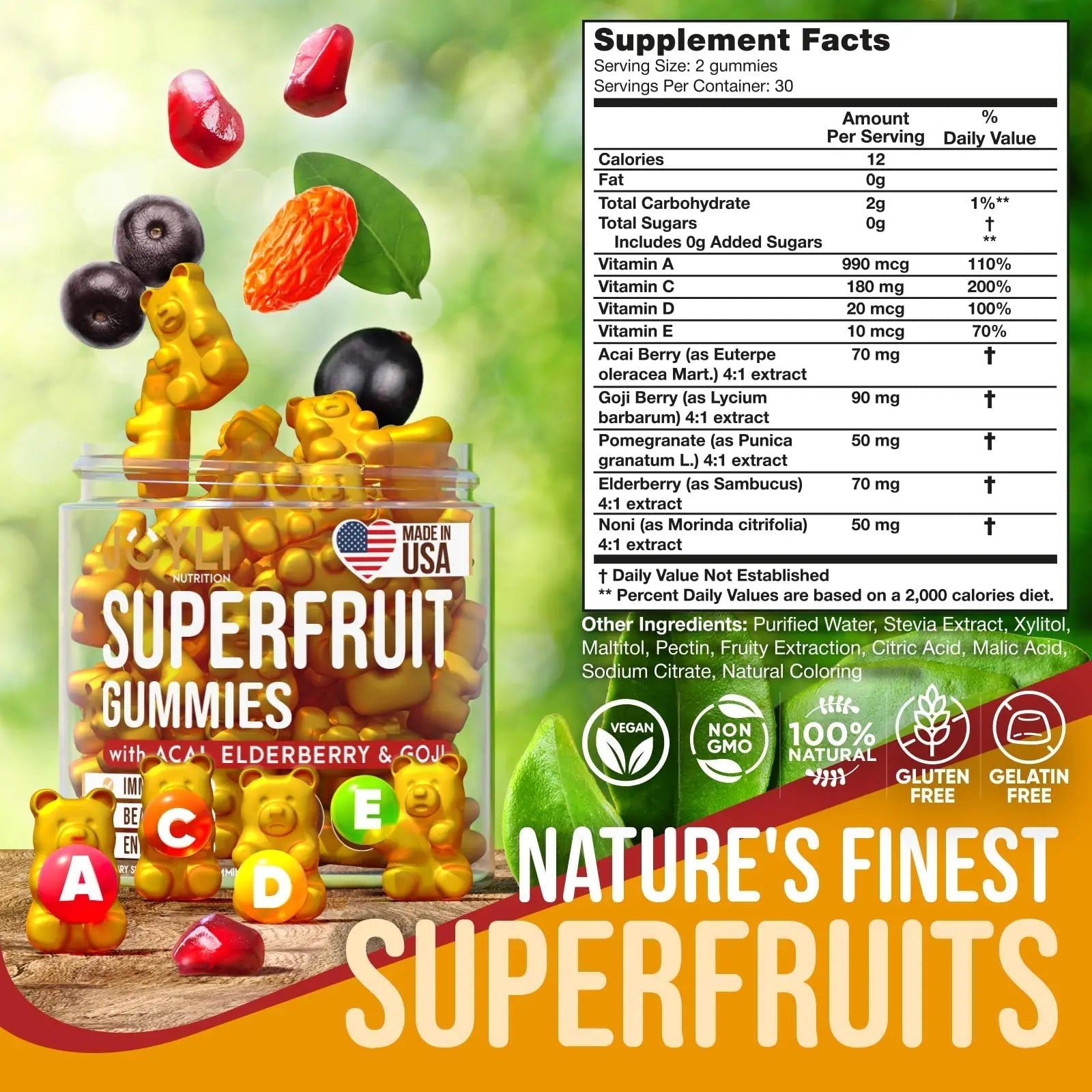 Joyli Superfruit Gummies - Sugar-Free Fruit Multivitamin Gummies for Adults - Natural JOYLI Nutrition uk supplements