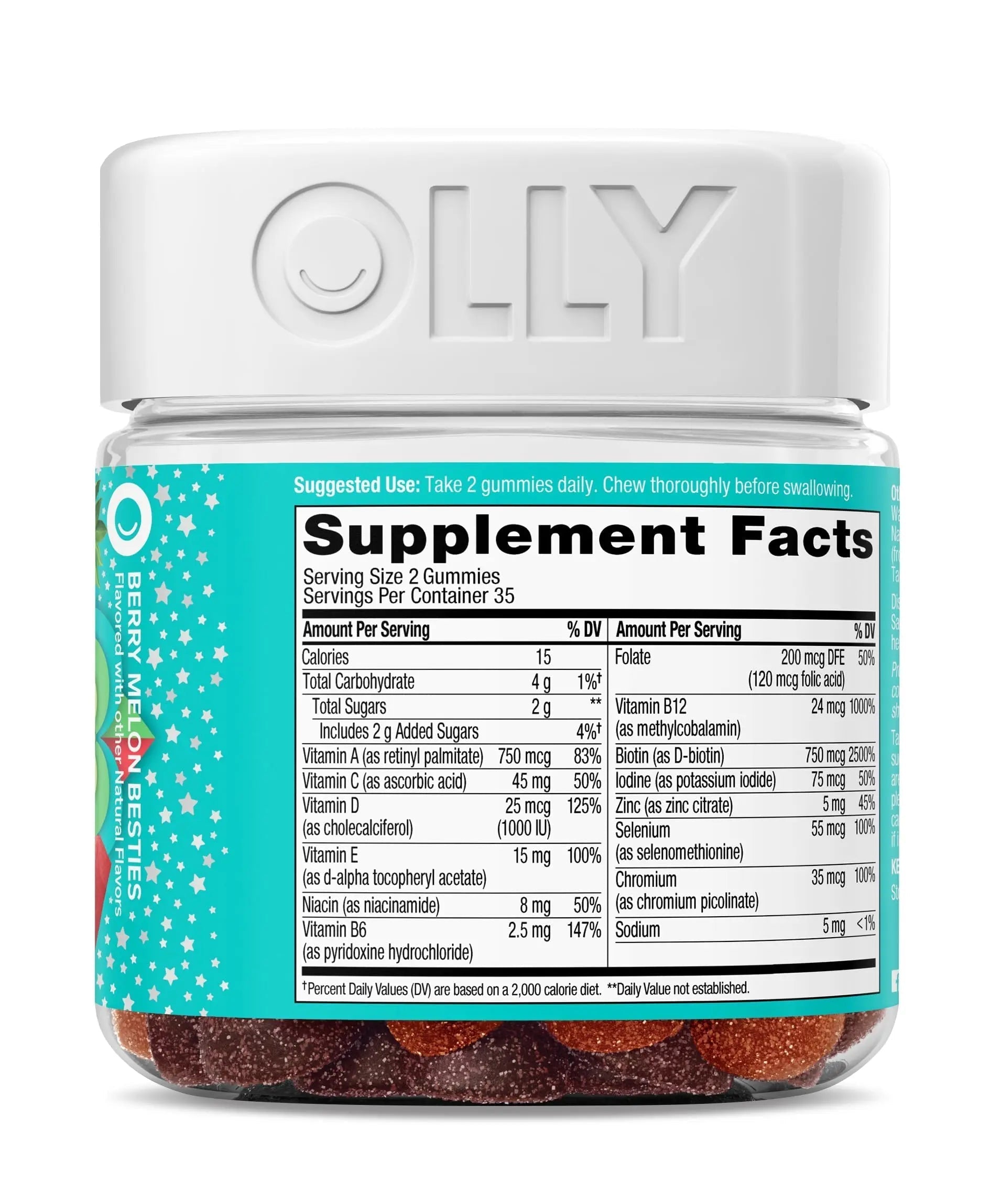 OLLY Teen Girl Multi Gummy, Healthy Skin and Immune Support, 15 Essential Vitamins, Biotin, Zinc, Calcium, Chewable Multivitamin OLLY uk supplements