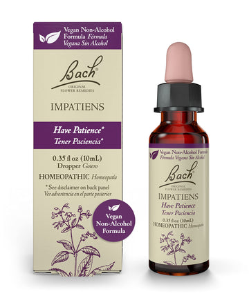 Bach Original Flower Remedies, Impatiens for Patience (Non-Alcohol Formula), Natural Homeopathic Bach uk supplements