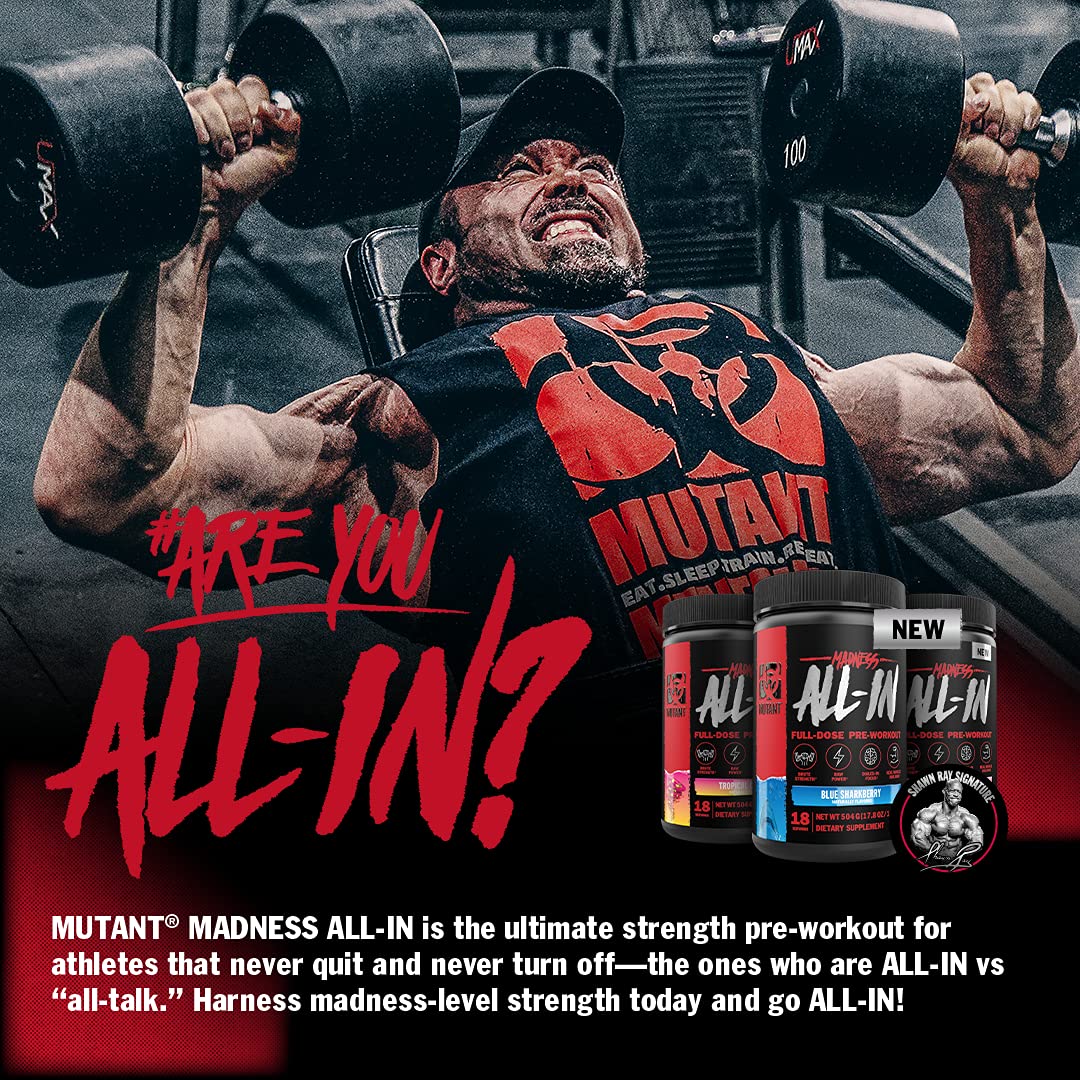 Mutant Madness All-in | Full Dosed Pre-Workout - Tropical Cyclone - 18 Serving - 504 g Mutant uk supplements