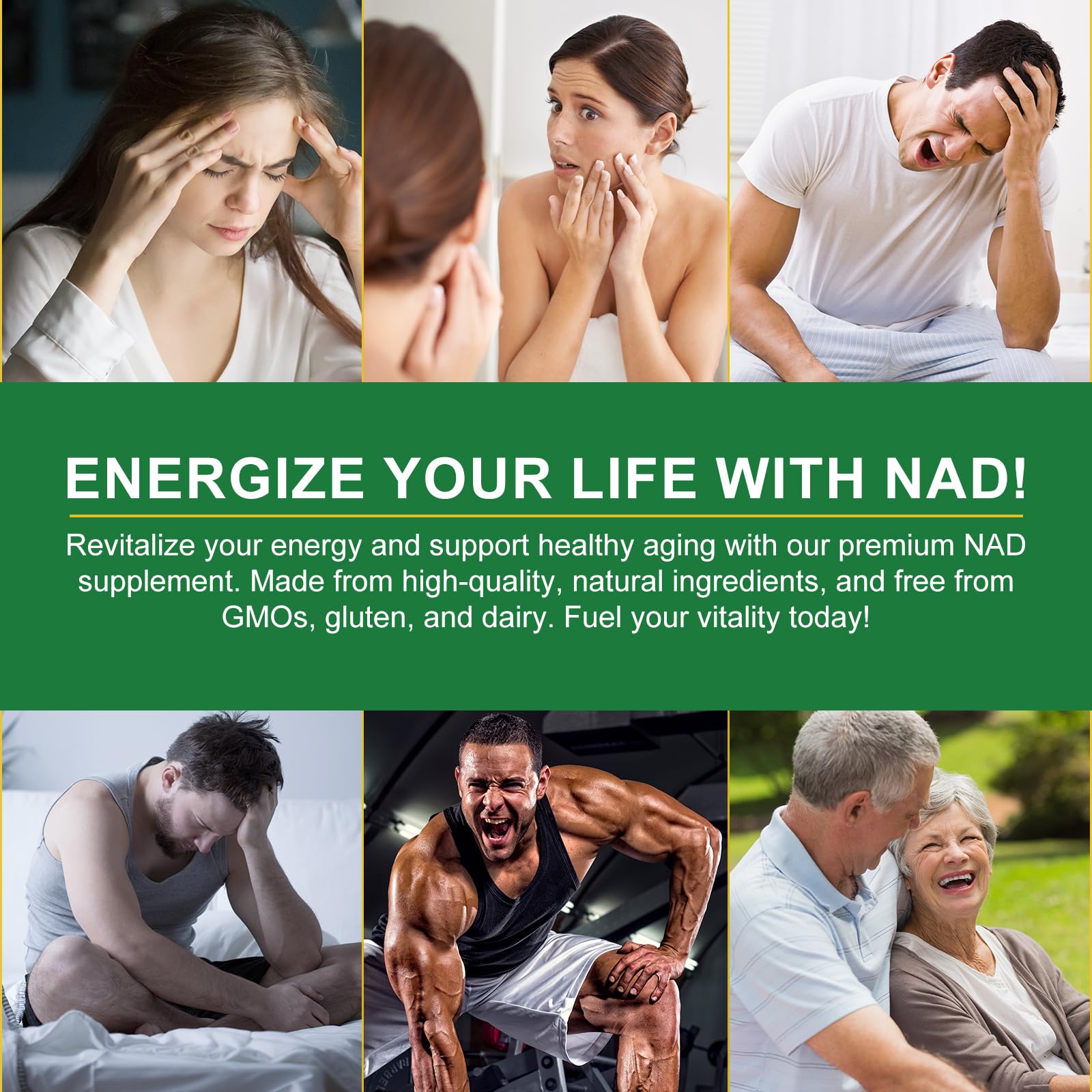 NAD Supplement with Nicotinamide Riboside - Resveratrol,Liposomal Nicotinamide Riboside,Quercetin - High Purity NAD Supplement for Anti-Aging, Focus, Energy 160 Capsules (2 Bag) Ruduwu uk supplements