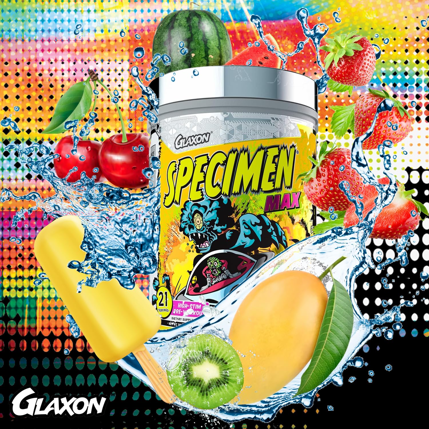 Glaxon Specimen Max High Stim Pre-Workout | 400mg Caffeine + 3200mg Beta Alanine Glaxon uk supplements