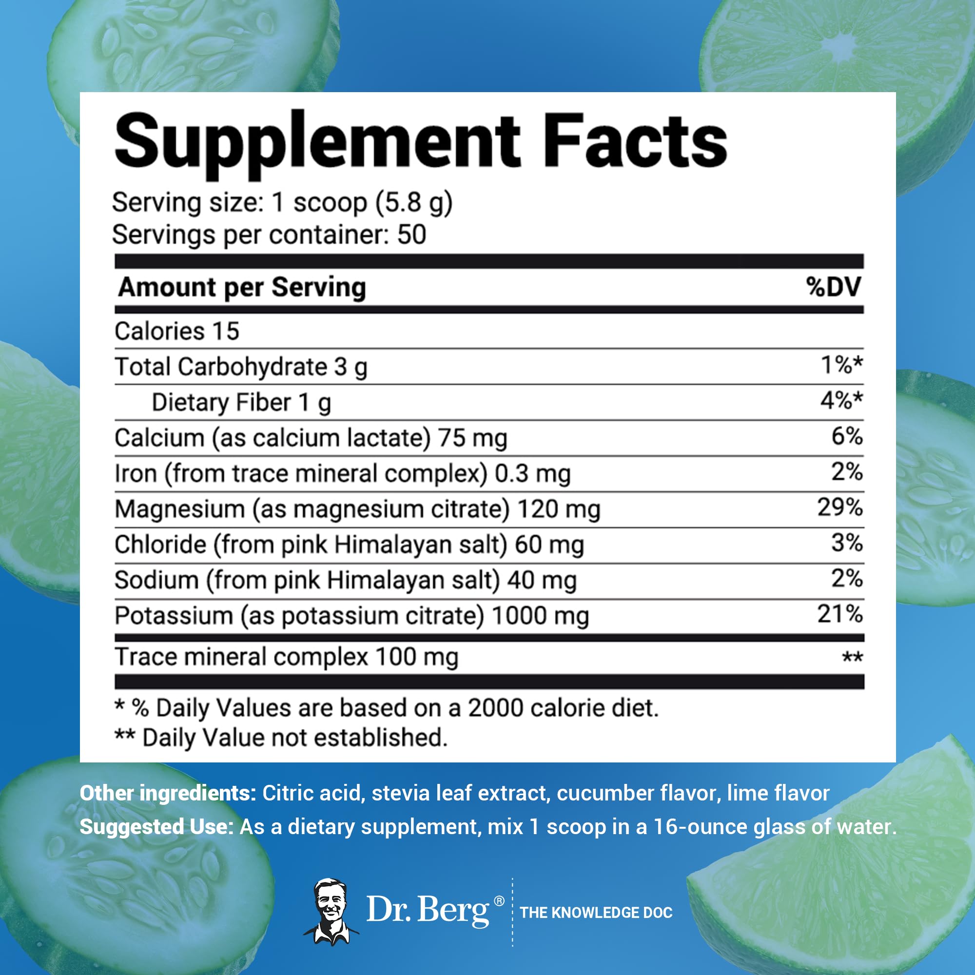 Dr. Berg Hydration Keto Electrolyte Powder - Enhanced w/ 1,000mg of Potassium & Real Dr. Berg Nutritionals uk supplements
