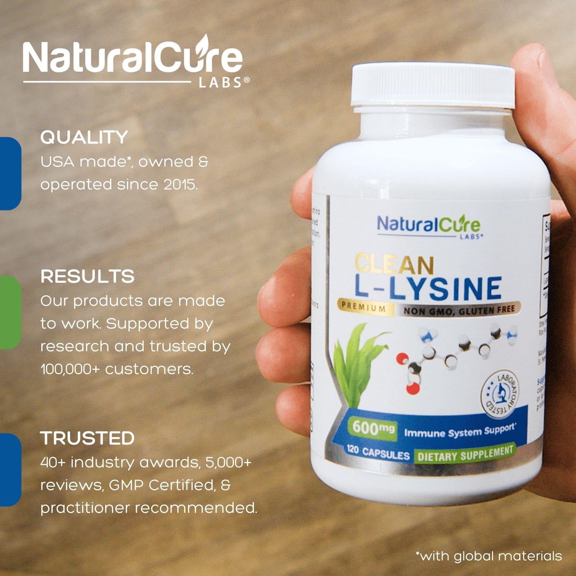 Extra Strength Stack: Monolaurin 800mg + Clean L-Lysine 600mg + Andrographis, Advanced Immune Support Routine Bundle Natural Cure Labs uk supplements