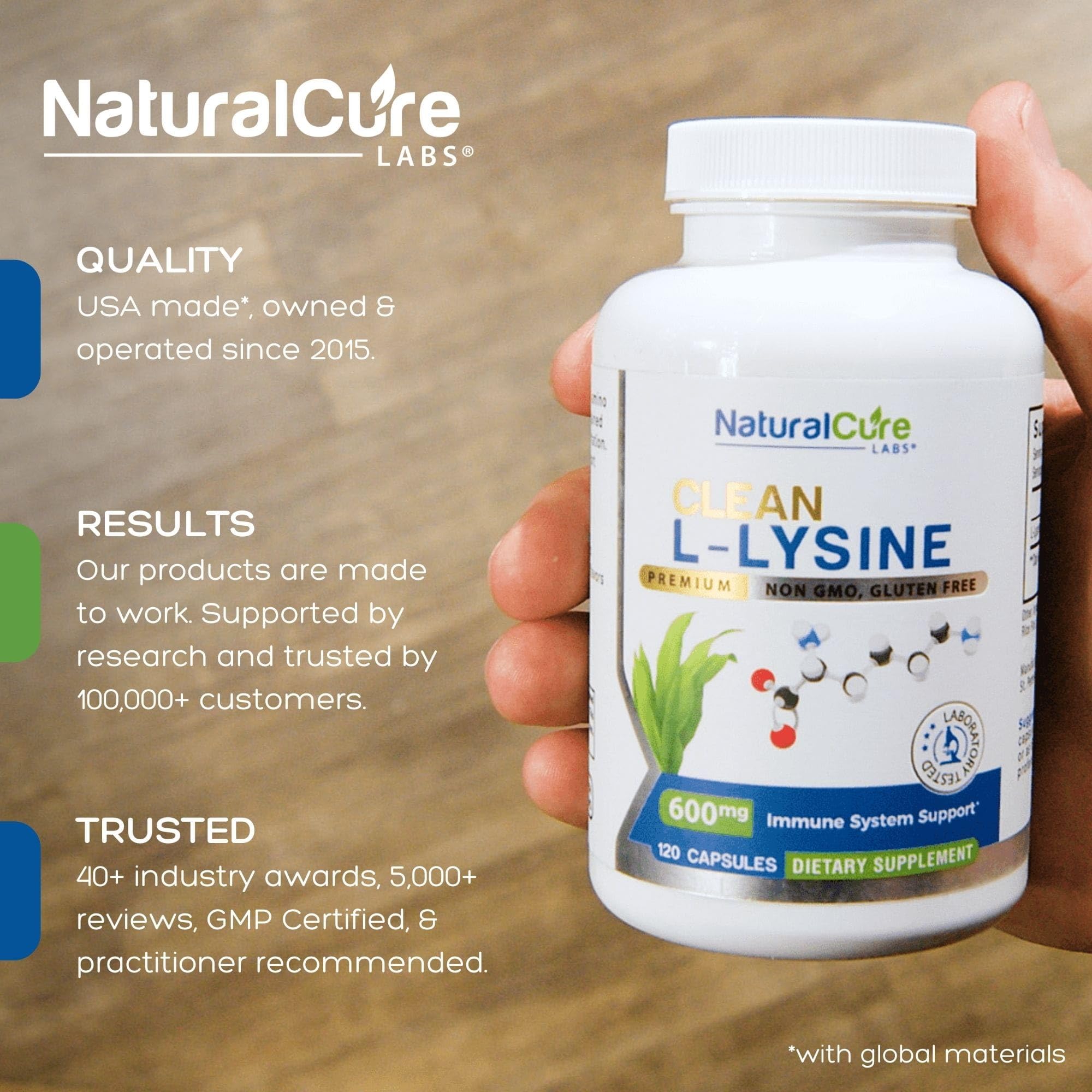 Extra Strength Stack: Monolaurin 800mg + Clean L-Lysine 600mg + Andrographis, Advanced Immune Support Routine Bundle Natural Cure Labs uk supplements