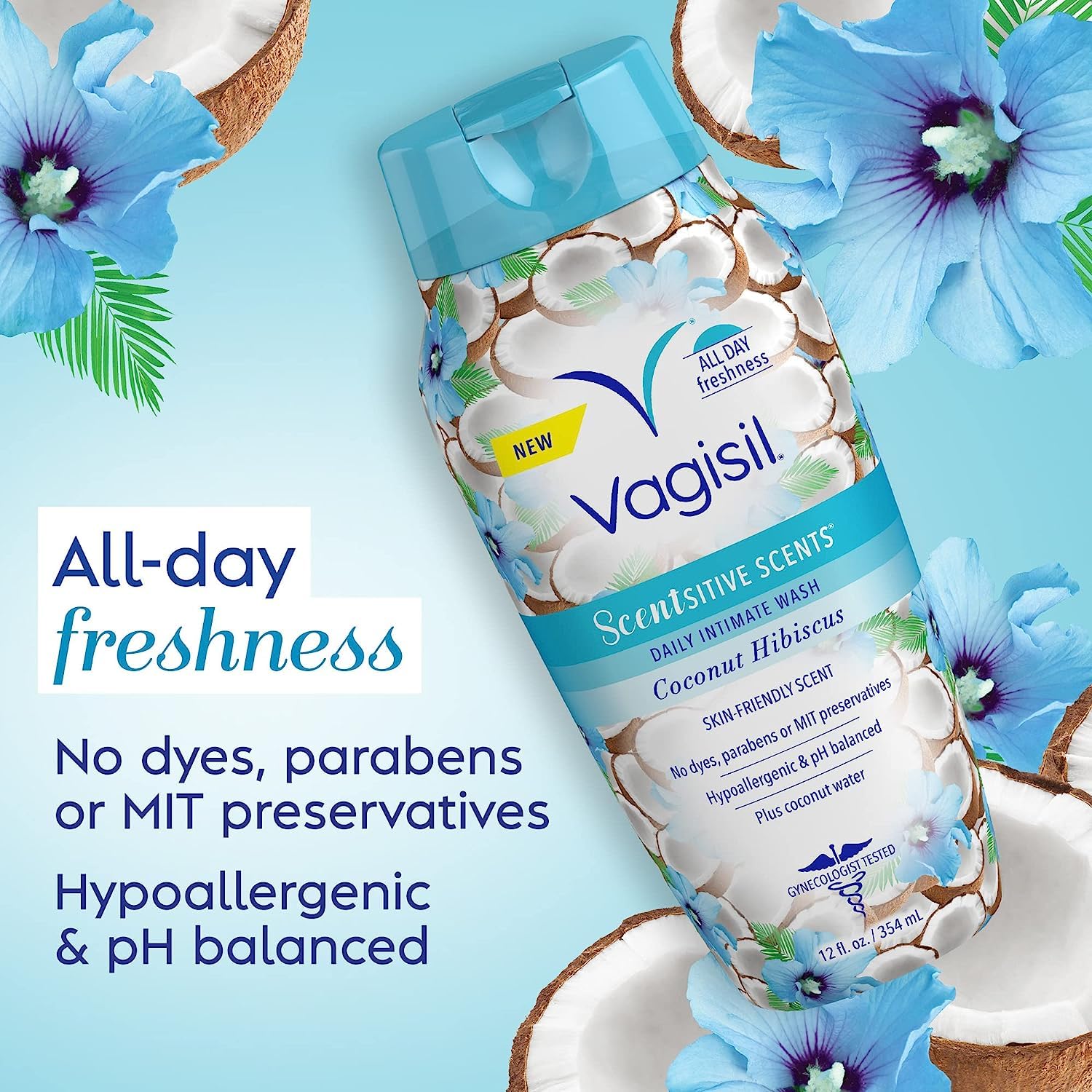 Vagisil Feminine Wash for Intimate Area Hygiene, Scentsitive Scents, pH Balanced and Gynecologist Tested Vagisil uk supplements