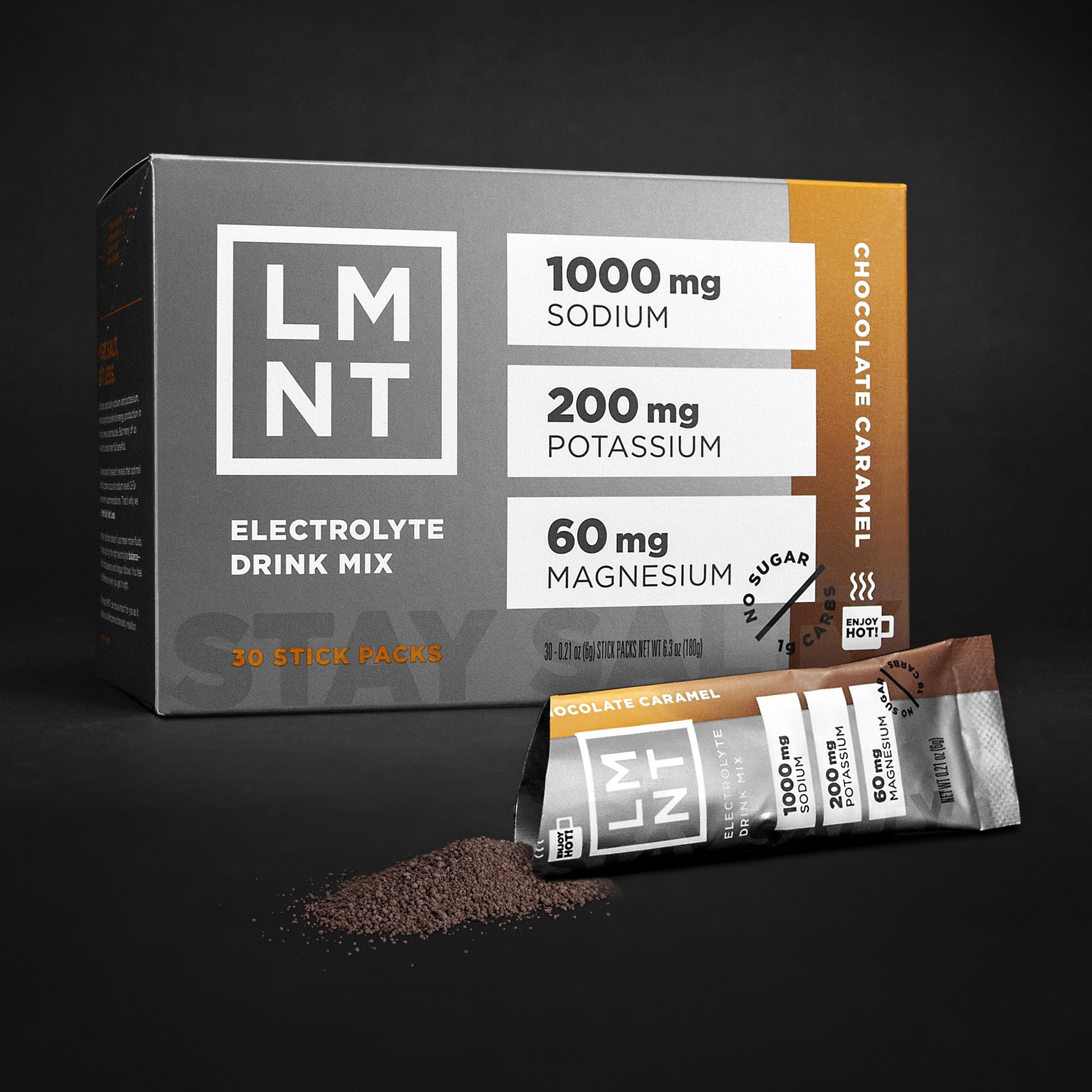 LMNT Hot Chocolate and Coffee Mixer - Chocolate Caramel Salt Electrolytes | No Sugar Drink LMNT uk supplements