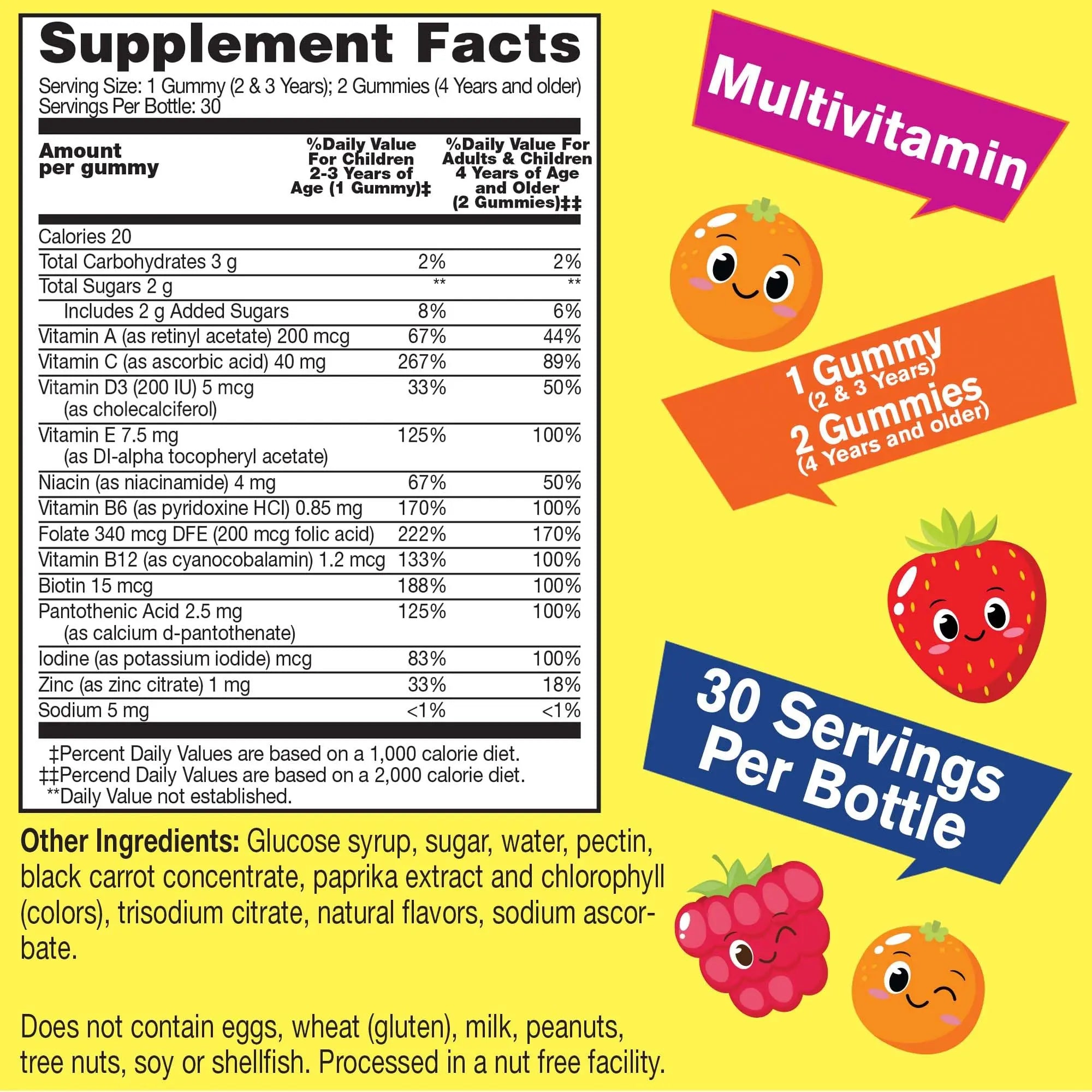 WellYeah Kids Multivitamin Gummies | Vitamin C, D3, E, A, B6, B12, Biotin, Zinc, Folic Acid, Iodine, and Niacin | Immune and Energy Support WellYeah uk supplements
