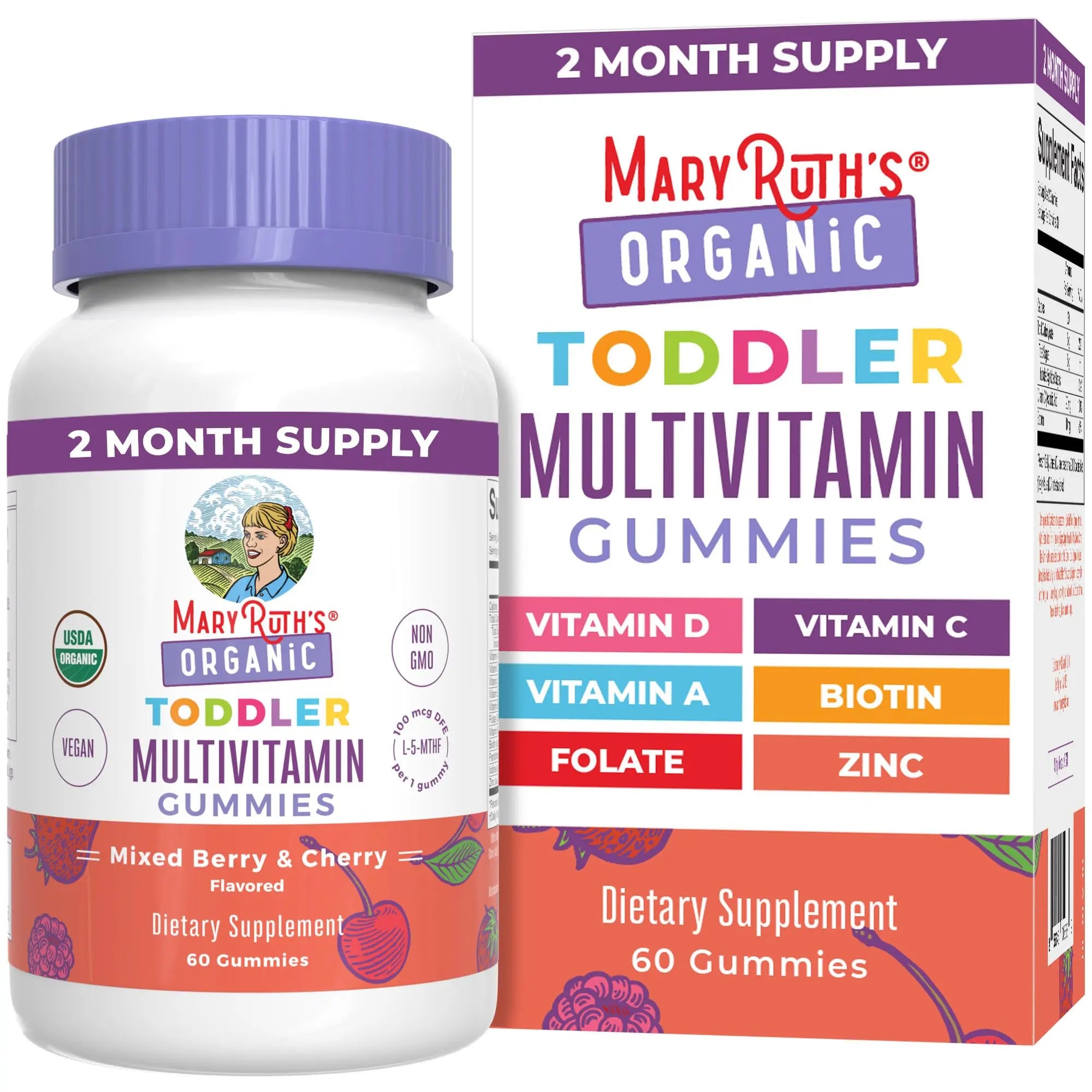 MaryRuth Organics Vitamin Gummy | Kids and Toddlers Age 2+ | USDA | Daily Vitamin C | D3 | Zinc | MaryRuth Organics uk supplements