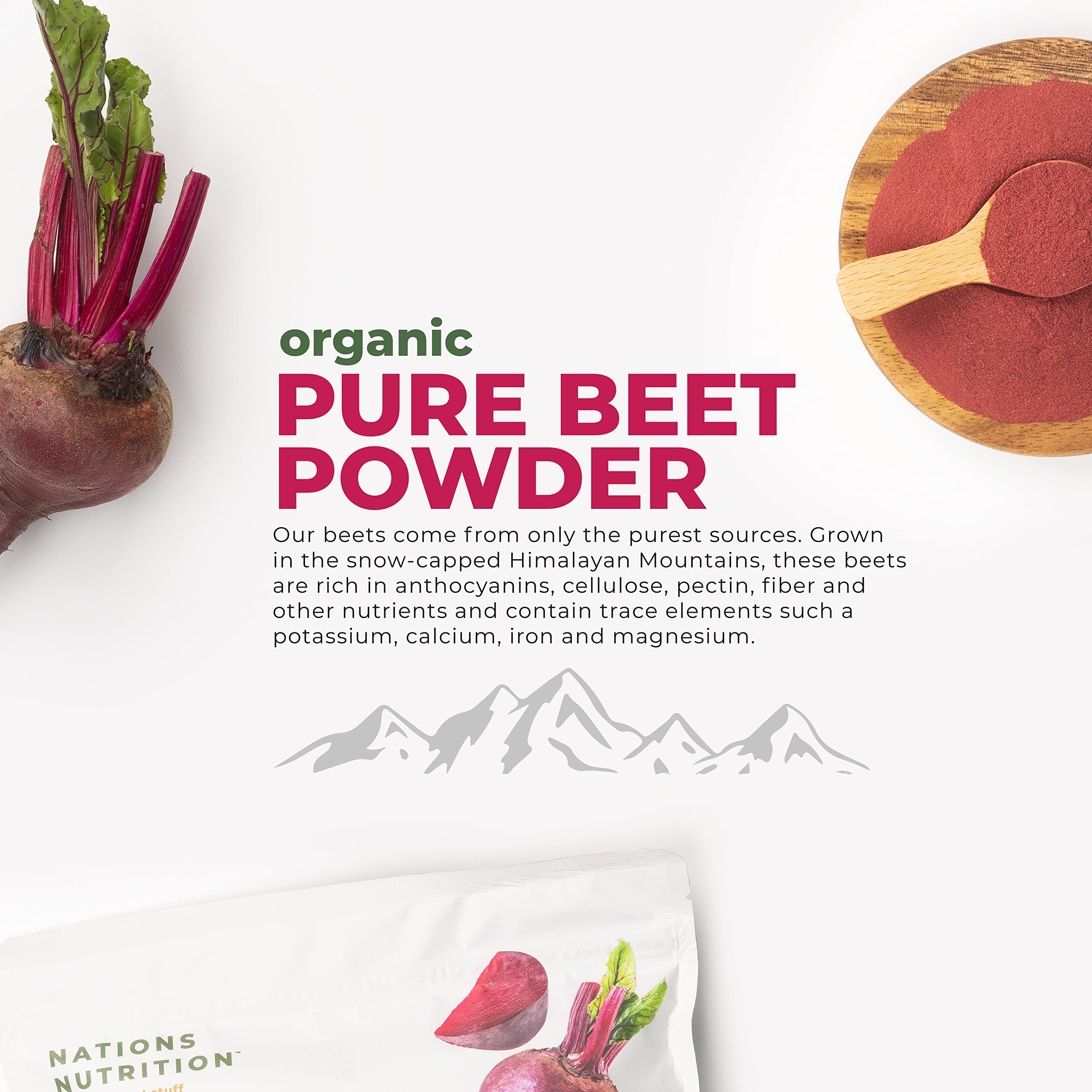 Nations Nutrition Pure Beet Root Powder Organic - Nitric Oxide Circulation Superfood Nations Nutrition uk supplements