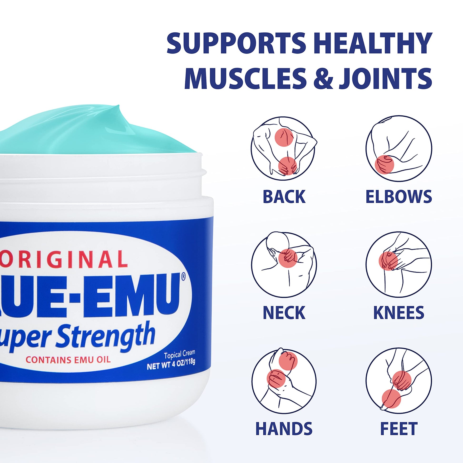 Blue-Emu Original Super Strength Cream, Soothing Muscle & Joint Support, 4 Oz BLUE-EMU uk supplements