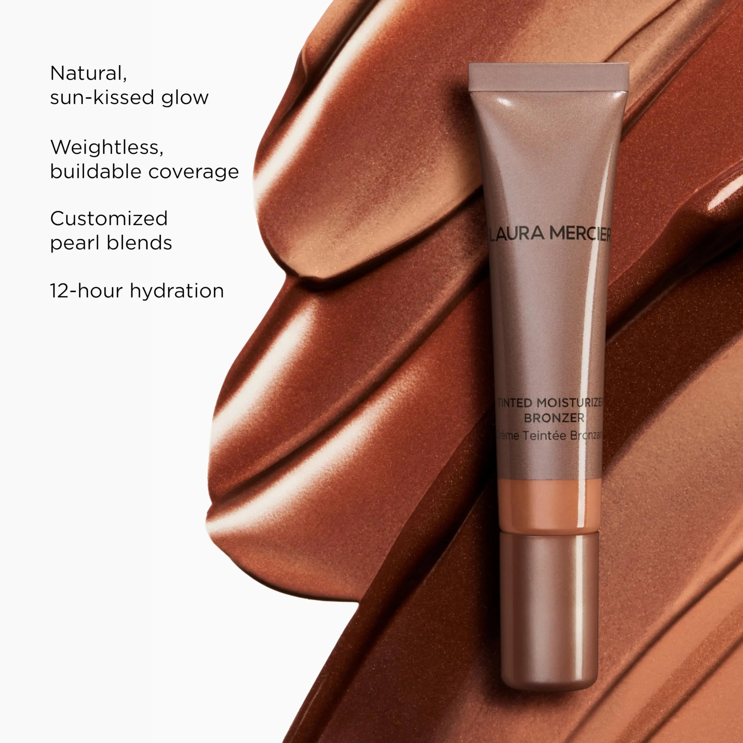 Laura Mercier Tinted Moisturizer Bronzer: Long Lasting Sheer Cream Bronzer, Weightless, Buildable Coverage, 12 HR Hydrating Wear, Non-Comedogenic, 6 Shades for All Skin Tones, Sundrop Laura Mercier uk supplements