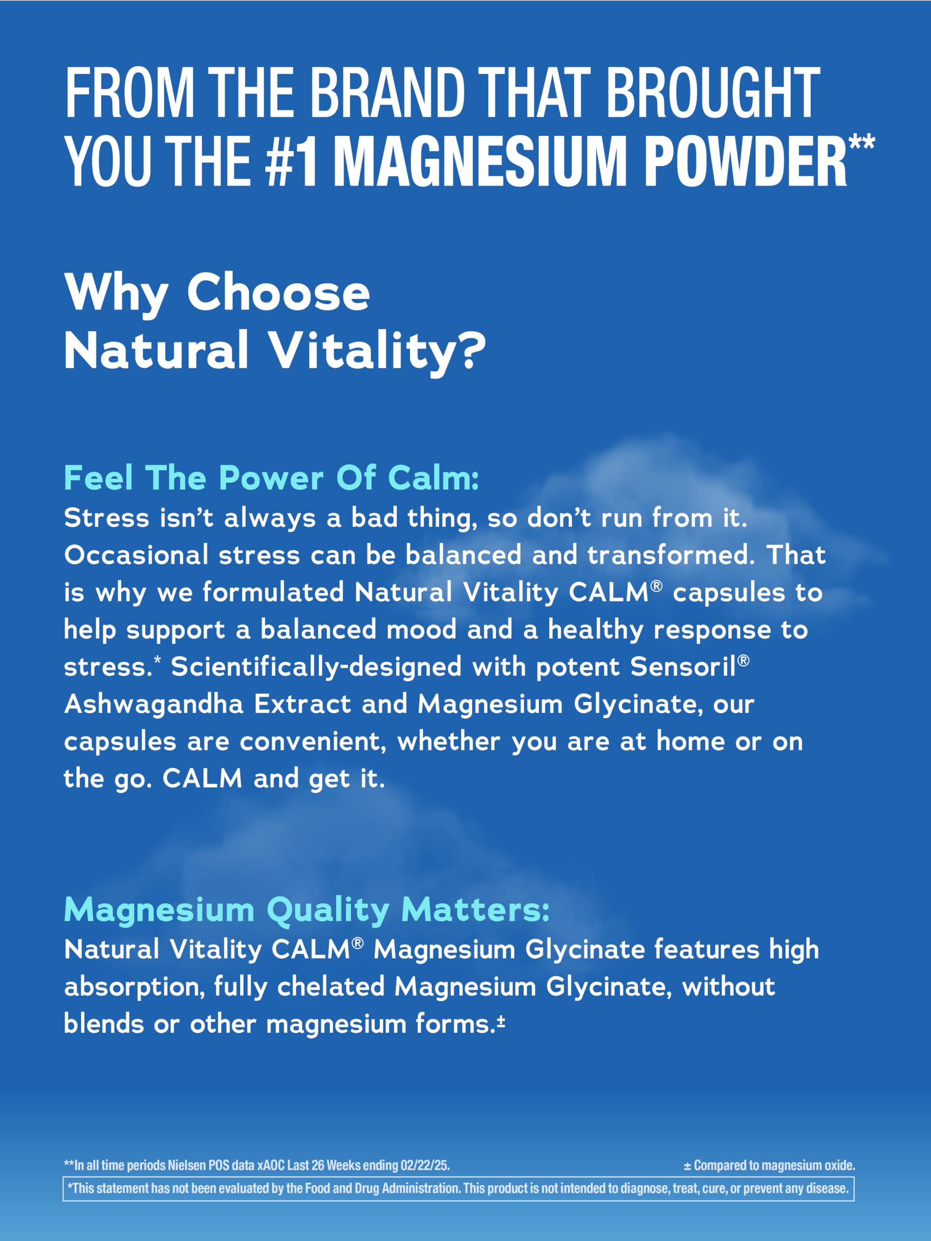 Natural Vitality Calm Ashwagandha + Magnesium Glycinate Capsules | Support for Occasional Stress & Anxiety | Gluten Free Supplement | 90 Count Natural Vitality uk supplements