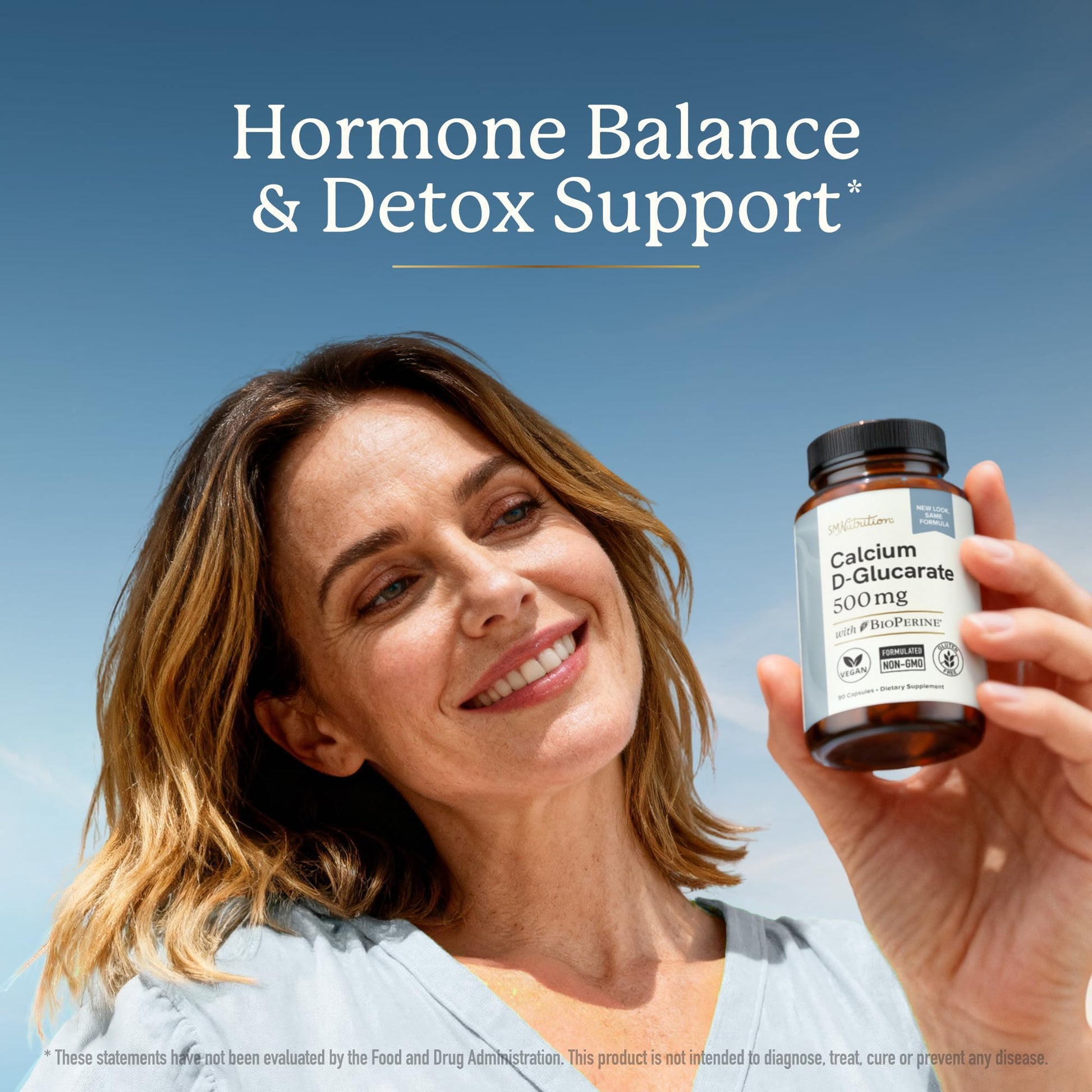 Calcium D-Glucarate | 500MG | CDG for Liver Detox and Cleanse, Hormone Balance, and Menopause Support | Calcium Supplement | Vegan, Non-GMO, Third-Party Tested | 90 Capsules (3-Month Supply) SMNutrition uk supplements