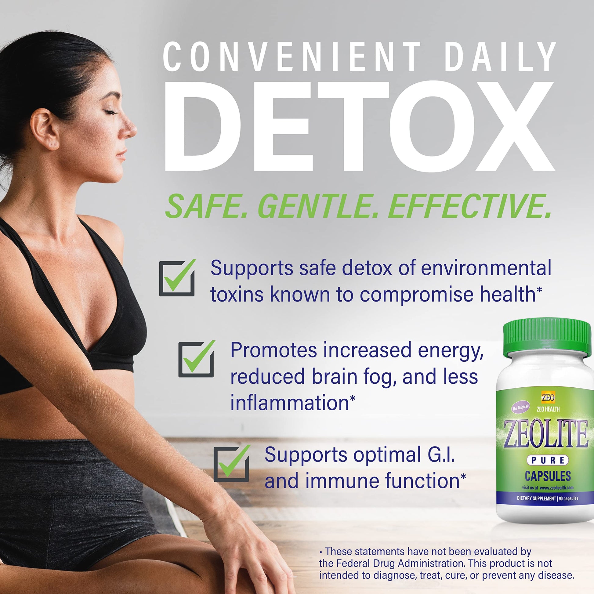 Zeolite Pure Capsules | Zeolite Detox, Extra Strength | Pure, Full Body Cleanse for Women Zeo Health uk supplements