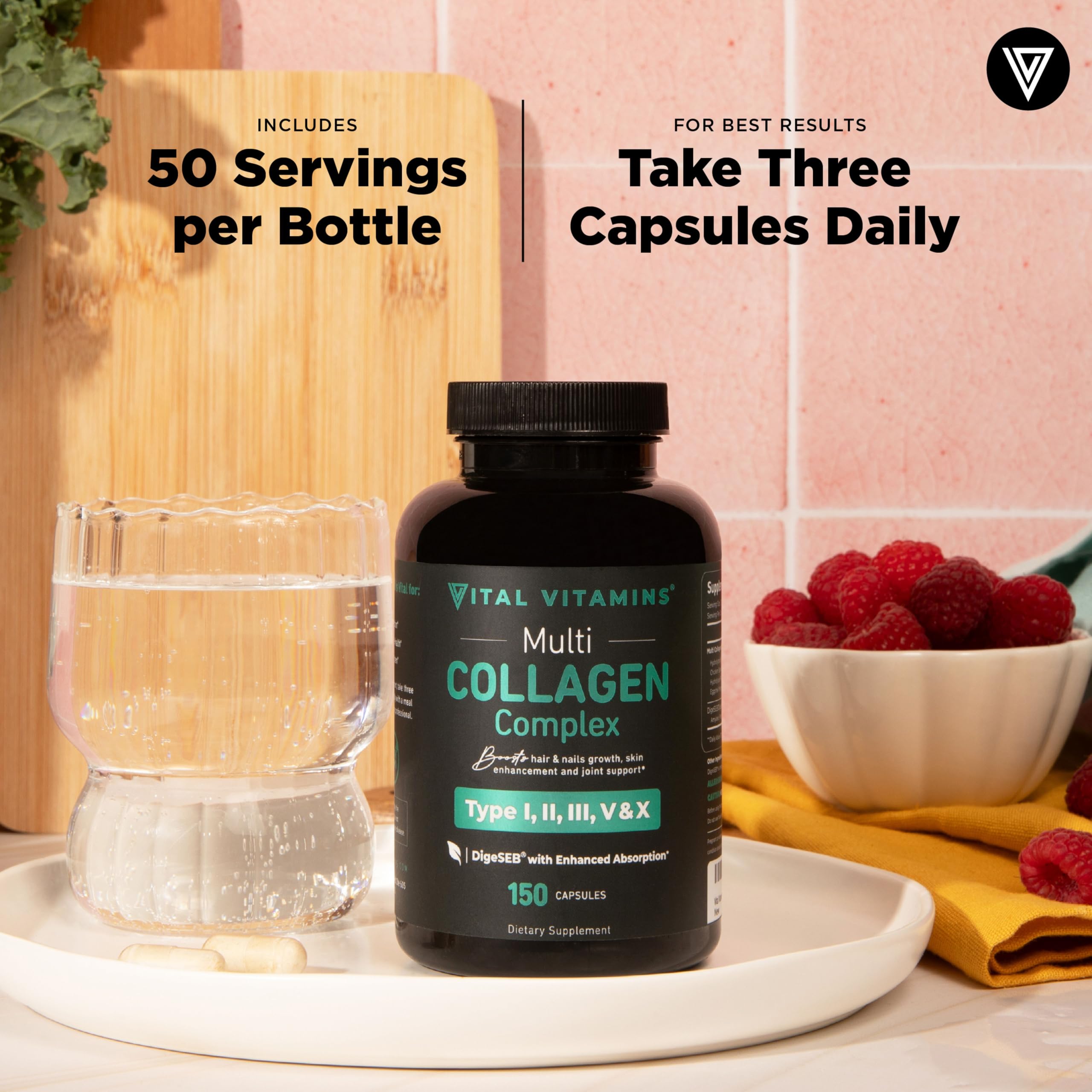 Vital Vitamins Multi Collagen Capsules - Type I, II, III, V, X - Grass-Fed, Collagen Peptides Supplements, Non-GMO - for Men & Women - 150 Count Vital Vitamins uk supplements