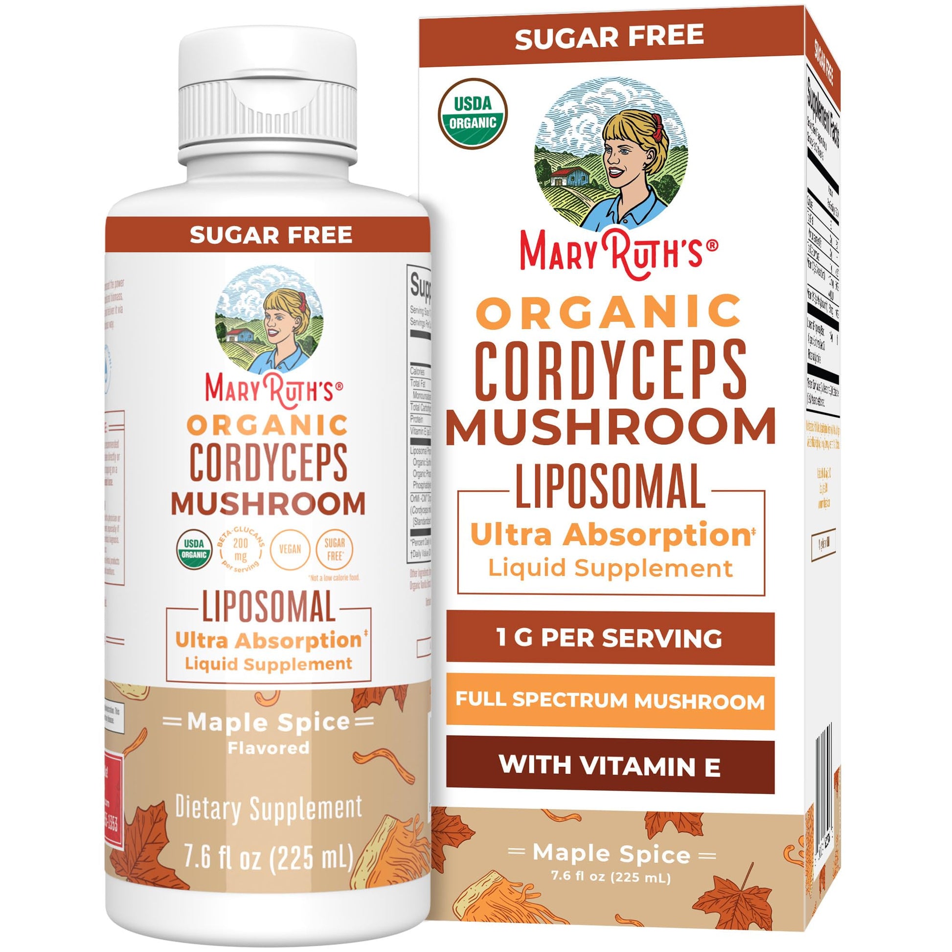 MaryRuth Organics Cordyceps Mushroom Supplement | Ultra Absorption Liposomal | Full Spectrum Mushroom | 200mg Beta-Glucans Per Serving | USDA Organic | Vegan | 7.6 oz | 15 Servings MARYRUTH'S uk supplements