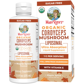 MaryRuth Organics Cordyceps Mushroom Supplement | Ultra Absorption Liposomal | Full Spectrum Mushroom | 200mg Beta-Glucans Per Serving | USDA Organic | Vegan | 7.6 oz | 15 Servings MARYRUTH'S uk supplements