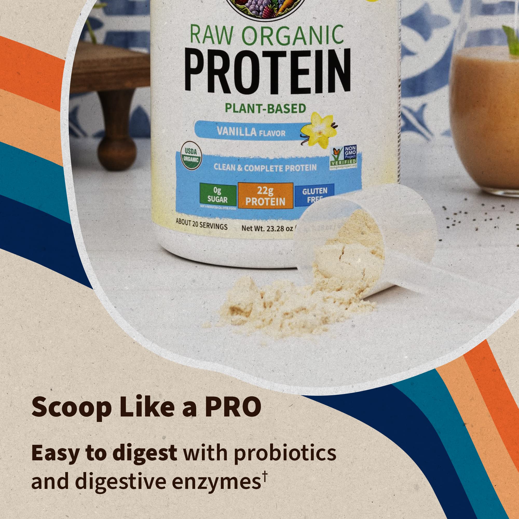 Organic Vegan Vanilla Protein Powder - Garden of Life – 22g Complete Plant Based Raw Garden of Life uk supplements