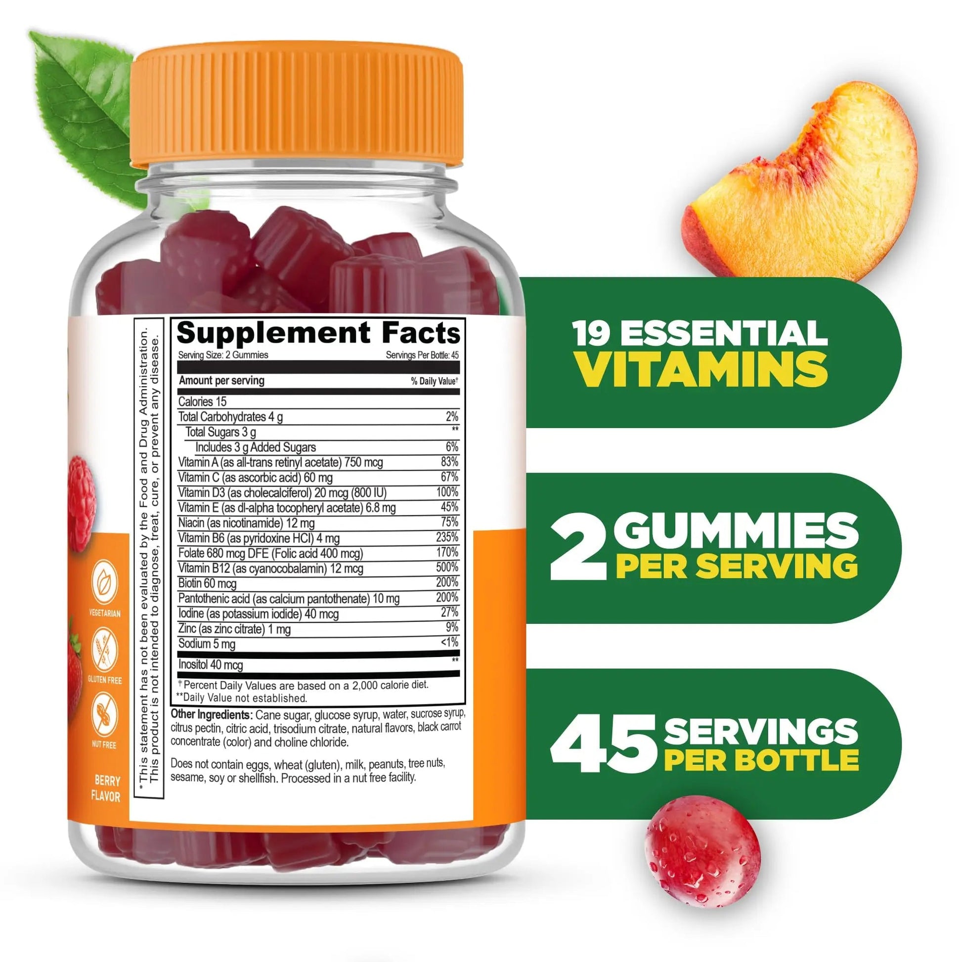 Lifeable Multivitamin for Men Gummies | VIT A, C, D, E, B1, B2, Niacin, B5, B6, Folate, B12, Biotin, Iodine, Zinc, Chromium, Ginseng, Lycopene, Inositol | Lifeable uk supplements