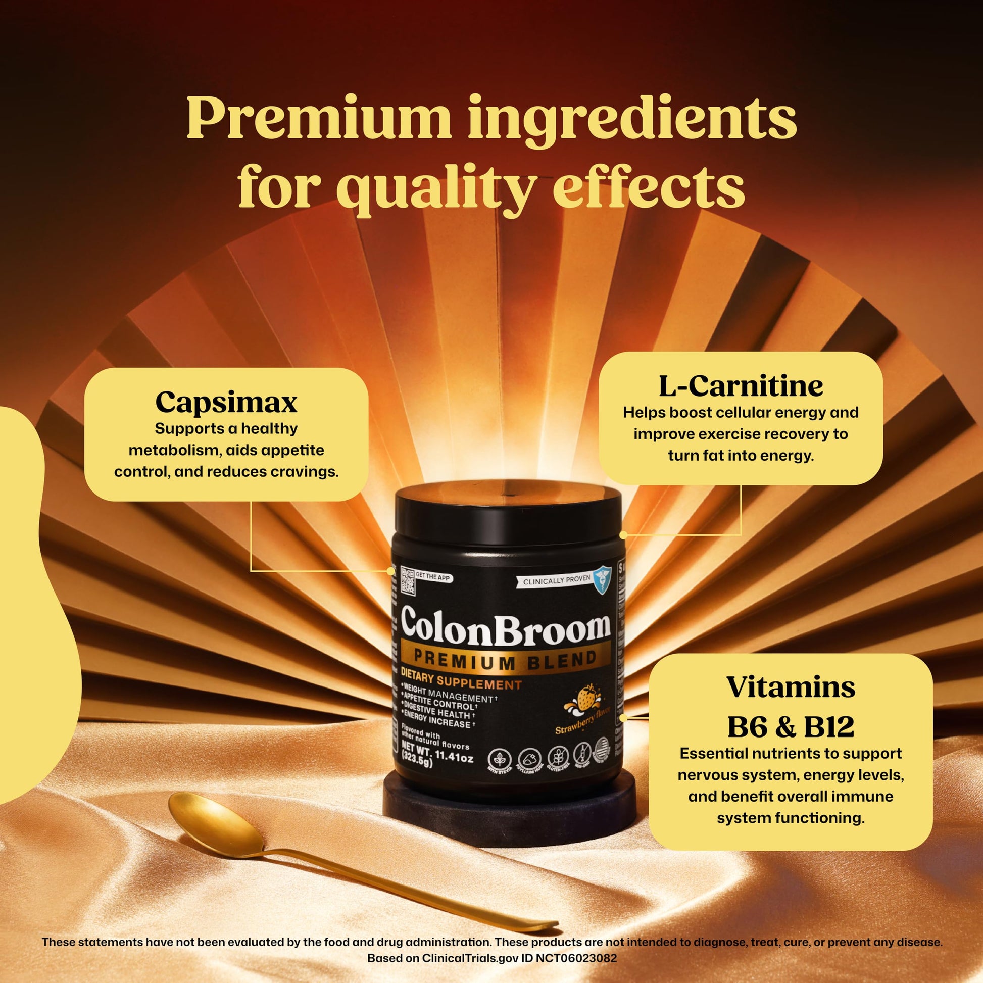 ColonBroom Premium Powder Supplement (Strawberry) - Colon Broom Psyllium Husk Fiber Powder Drink - Gluten Free, Non-GMO Colon Cleanse for Bloating Relief & Gut Health, 50 Servings ColonBroom uk supplements